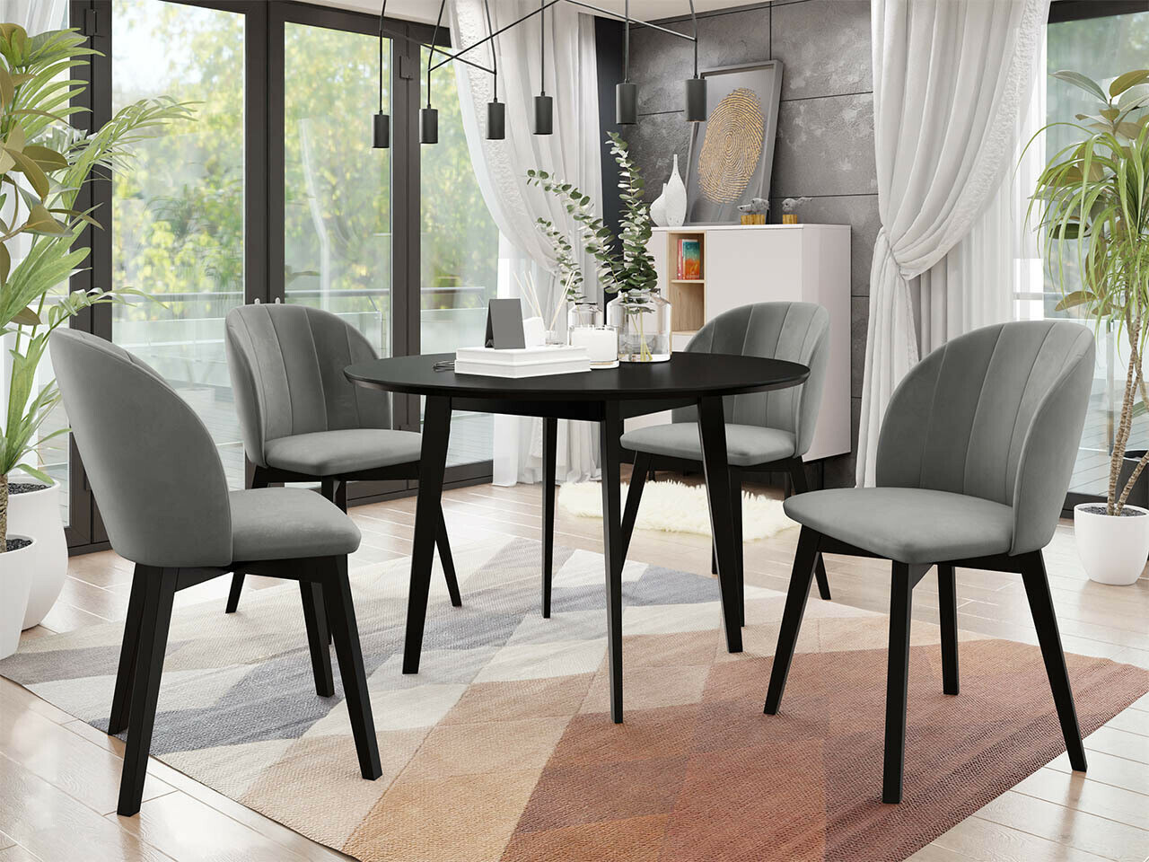 Обеденный гарнитур Racine 136 (Чёрный)