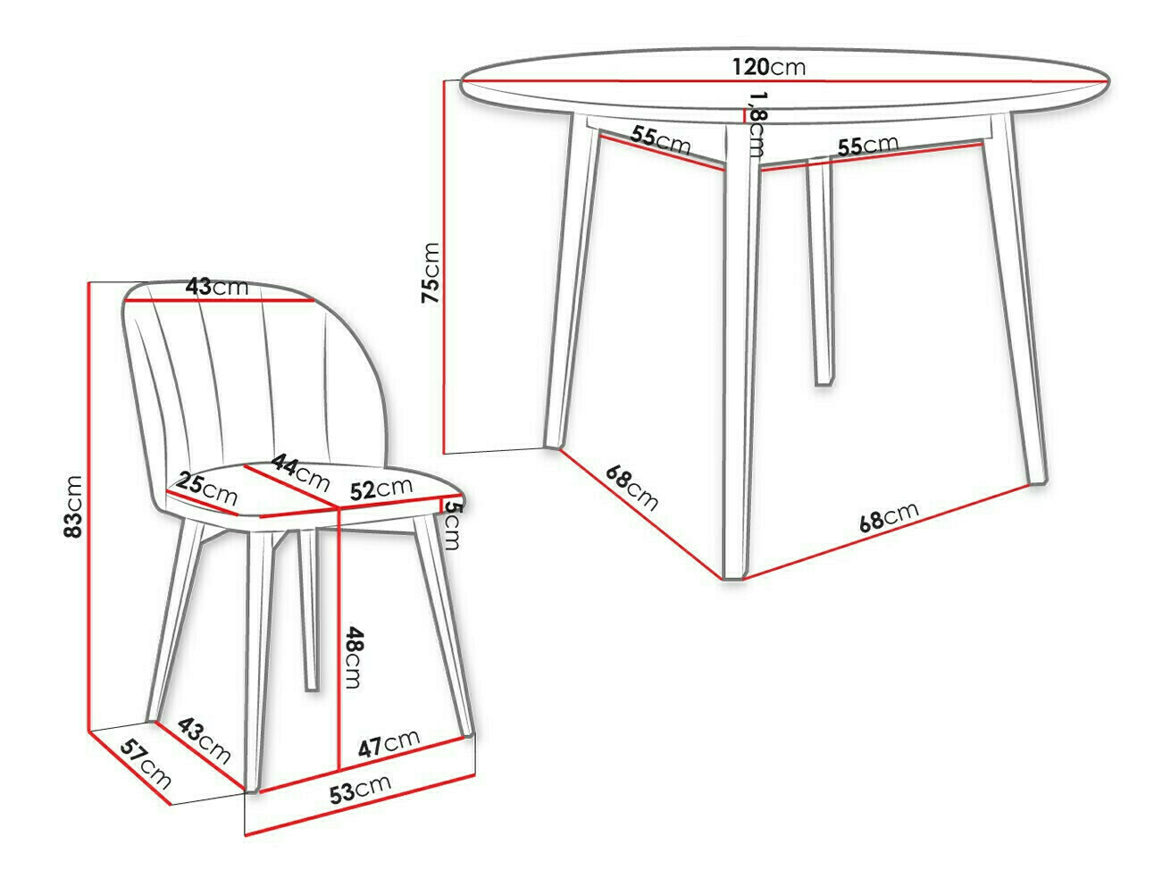 Обеденный гарнитур Racine 136 (Коричневый)