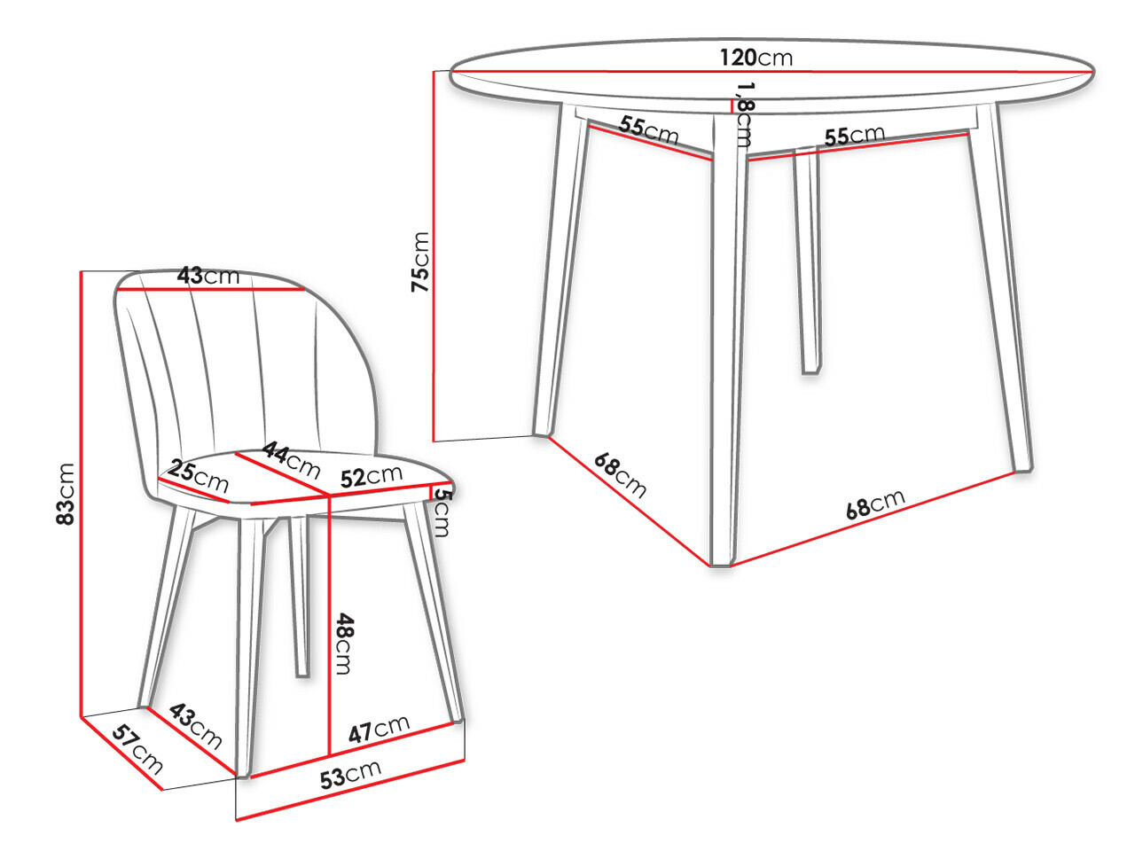 Обеденный гарнитур Racine 136 (Коричневый)