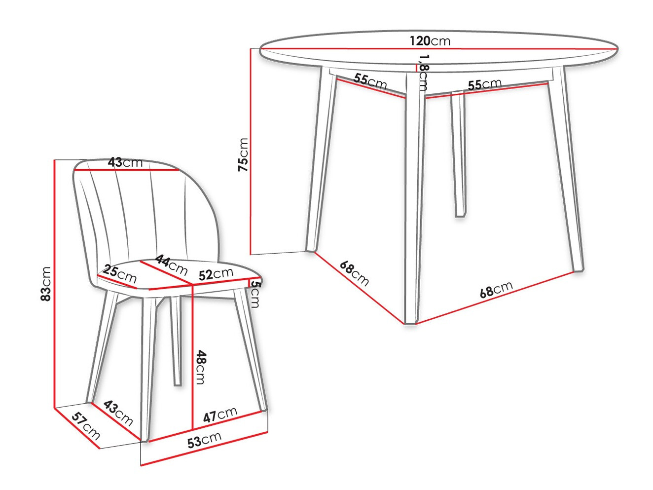 Обеденный гарнитур Racine 136 (Коричневый)