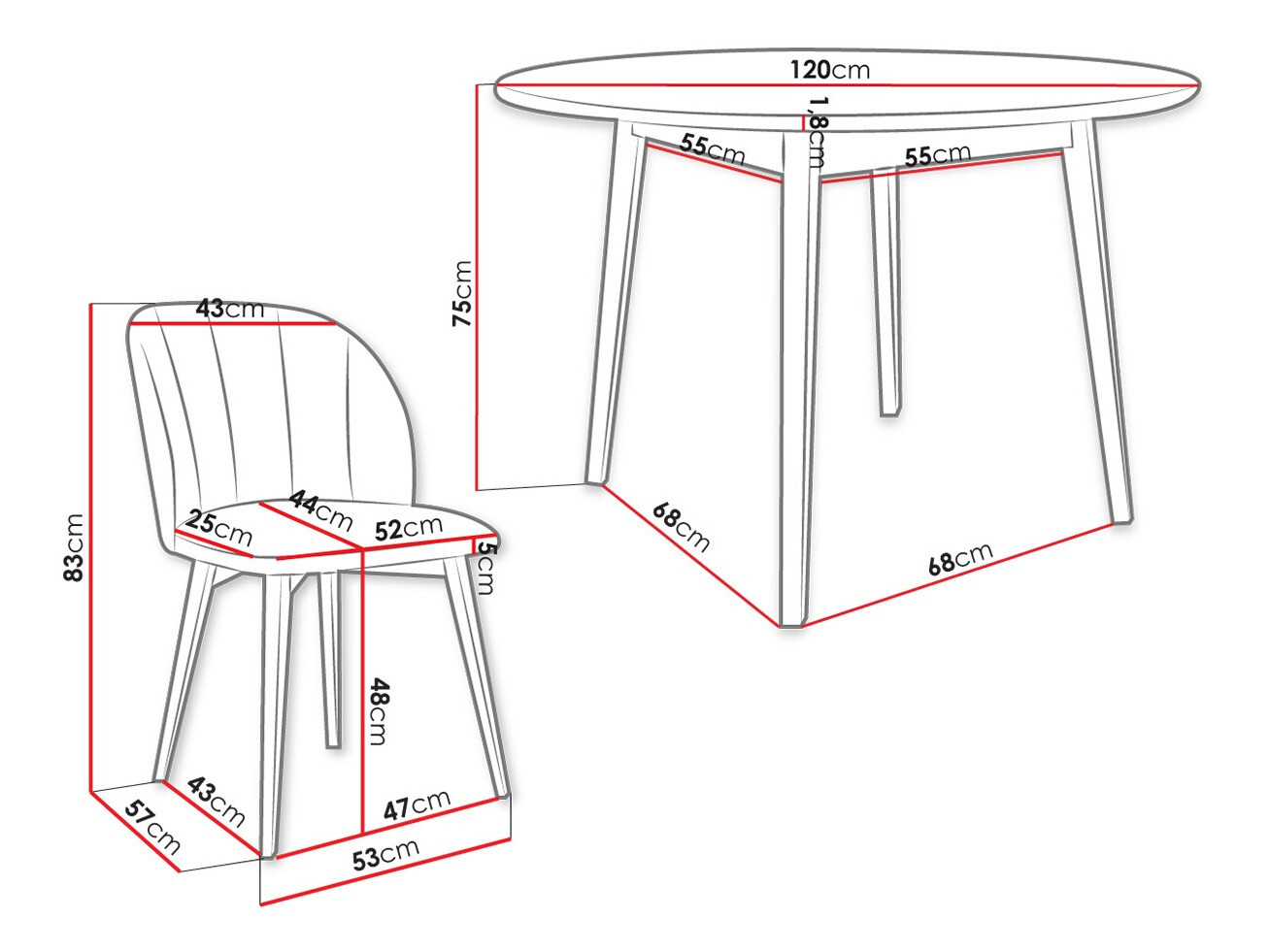 Обеденный гарнитур Racine 136 (Коричневый)