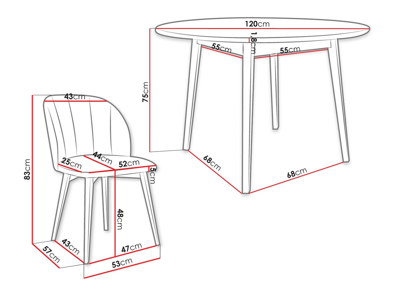 Ēdamistabas komplekts Racine 136 (Brūns)