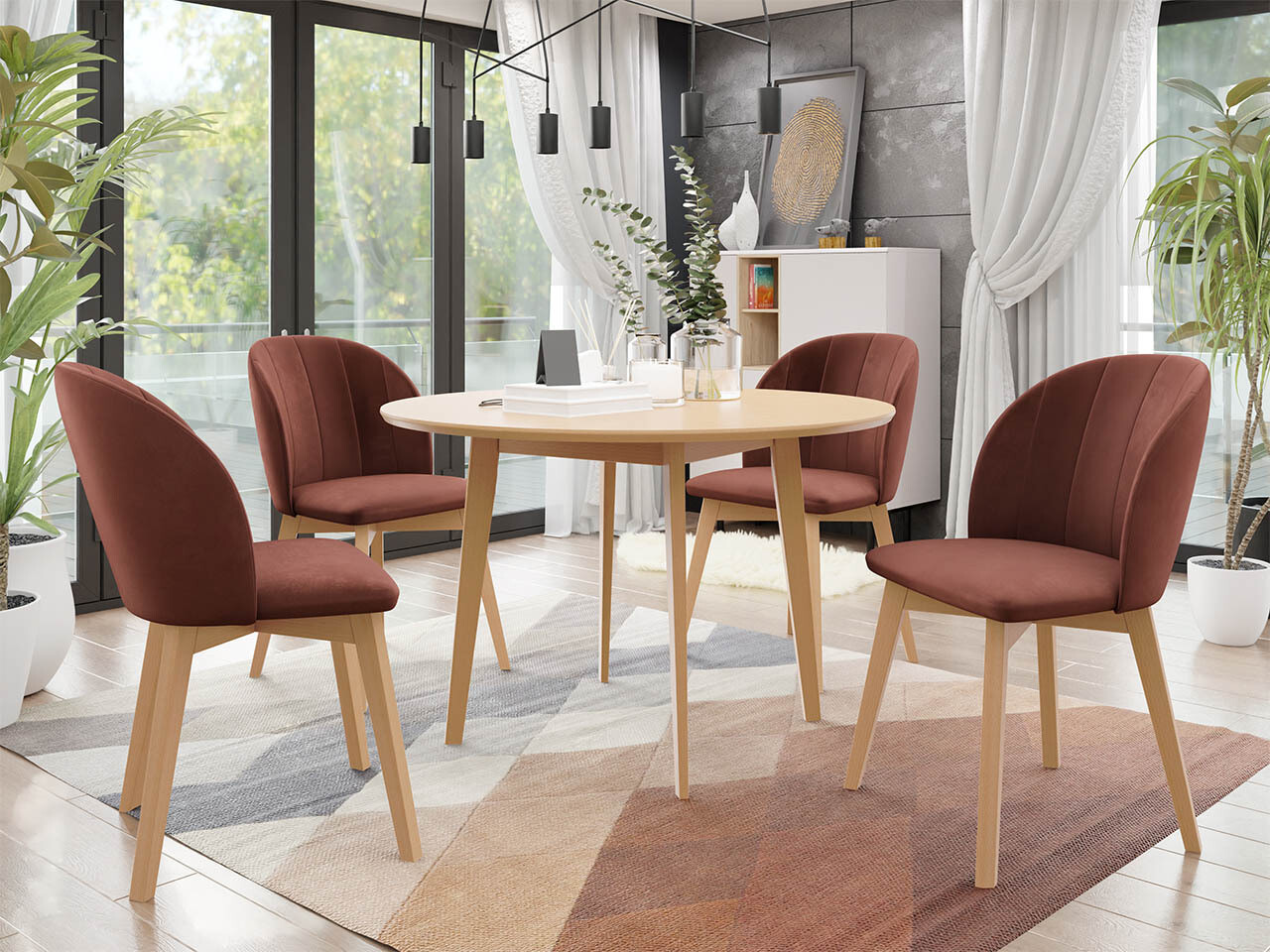 Ēdamistabas komplekts Racine 136 (Brūns)