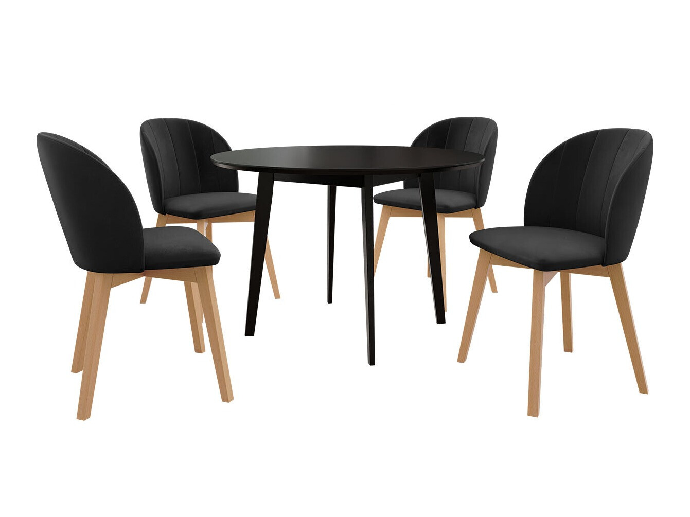 Ēdamistabas komplekts Racine 136 (Melns)