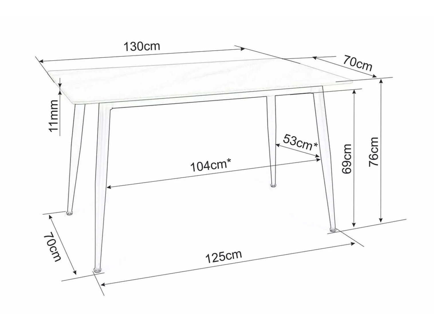 Galds Detroit 779 (Balts marmors)
