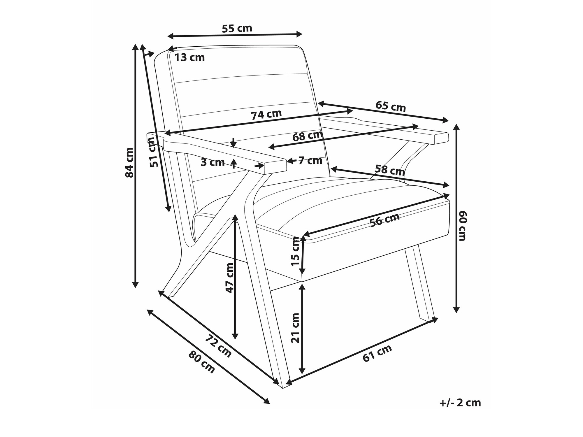 Krēsls Berwyn 2351 (Brūns)