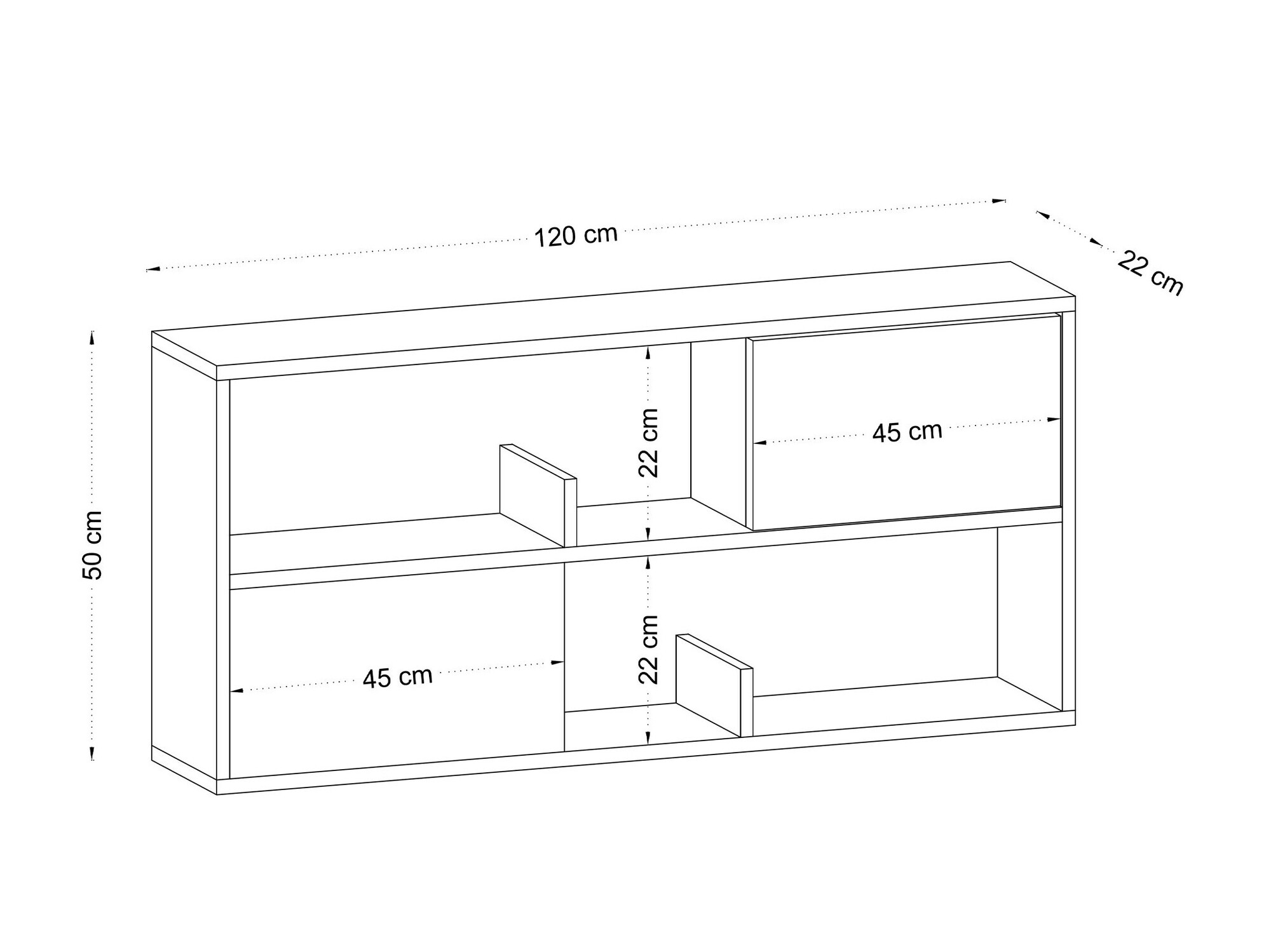 Настенная полка Sonliro 147 (Дуб)