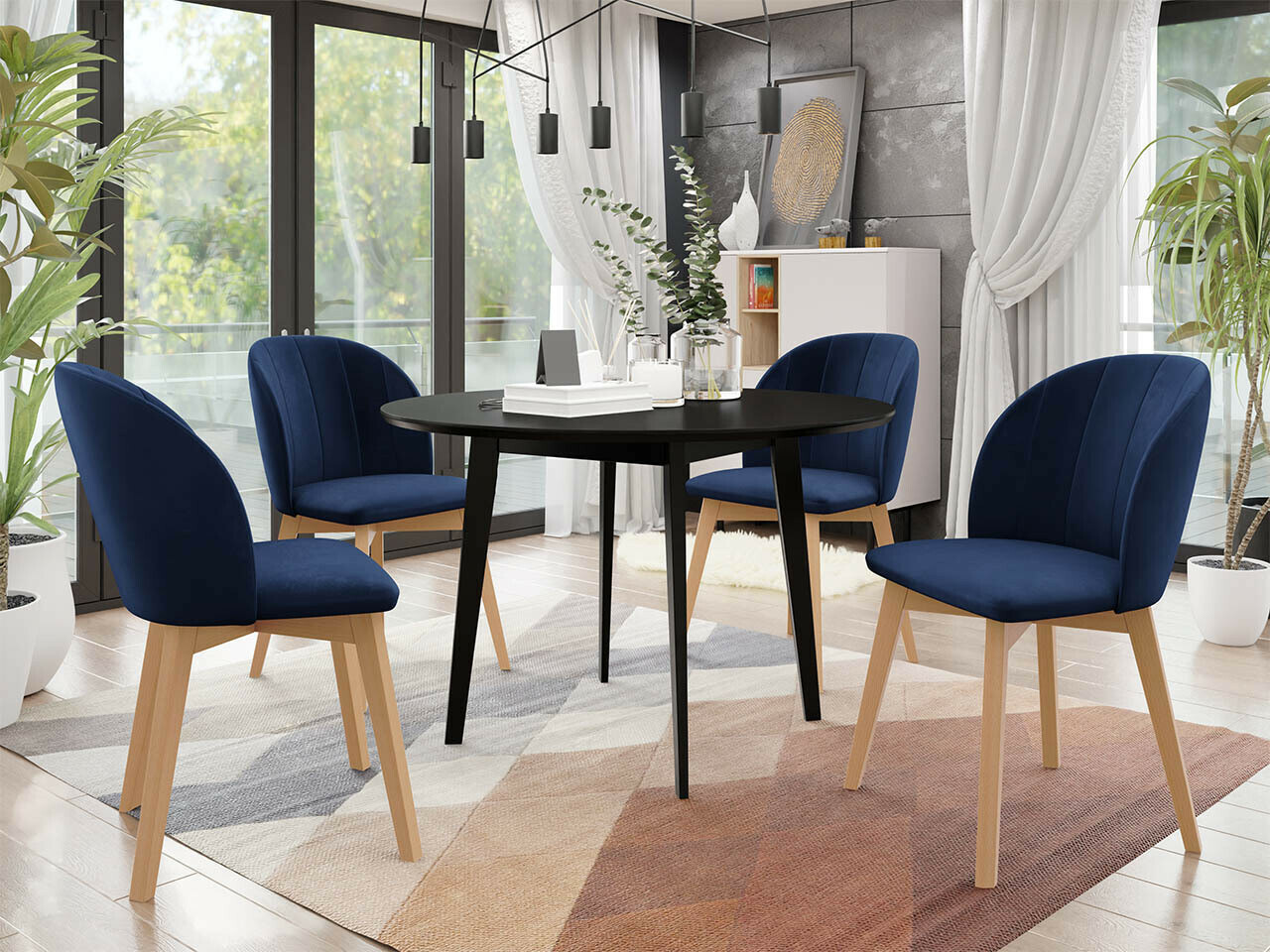 Обеденный гарнитур Racine 136 (Чёрный)