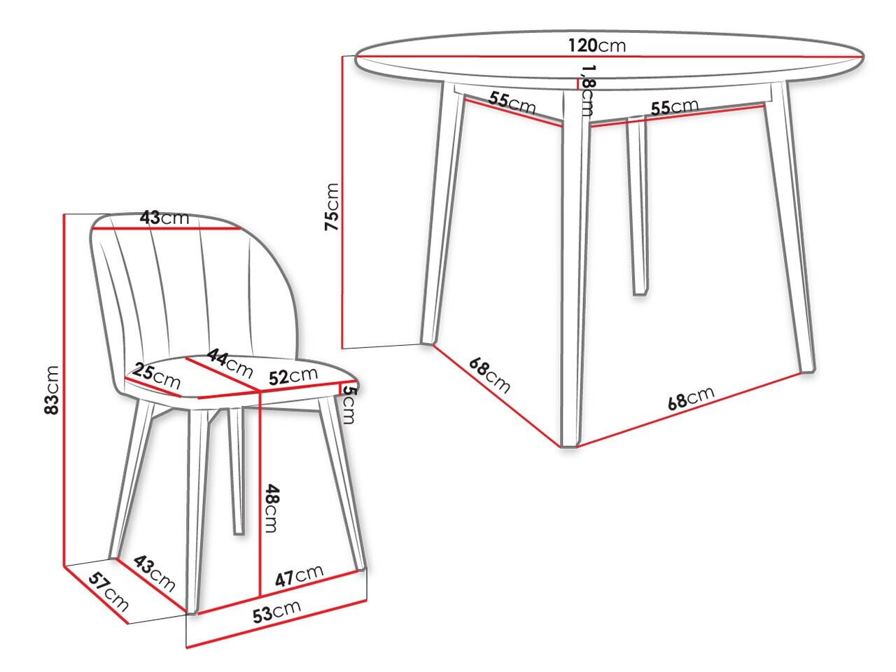 Обеденный гарнитур Racine 136 (Коричневый)