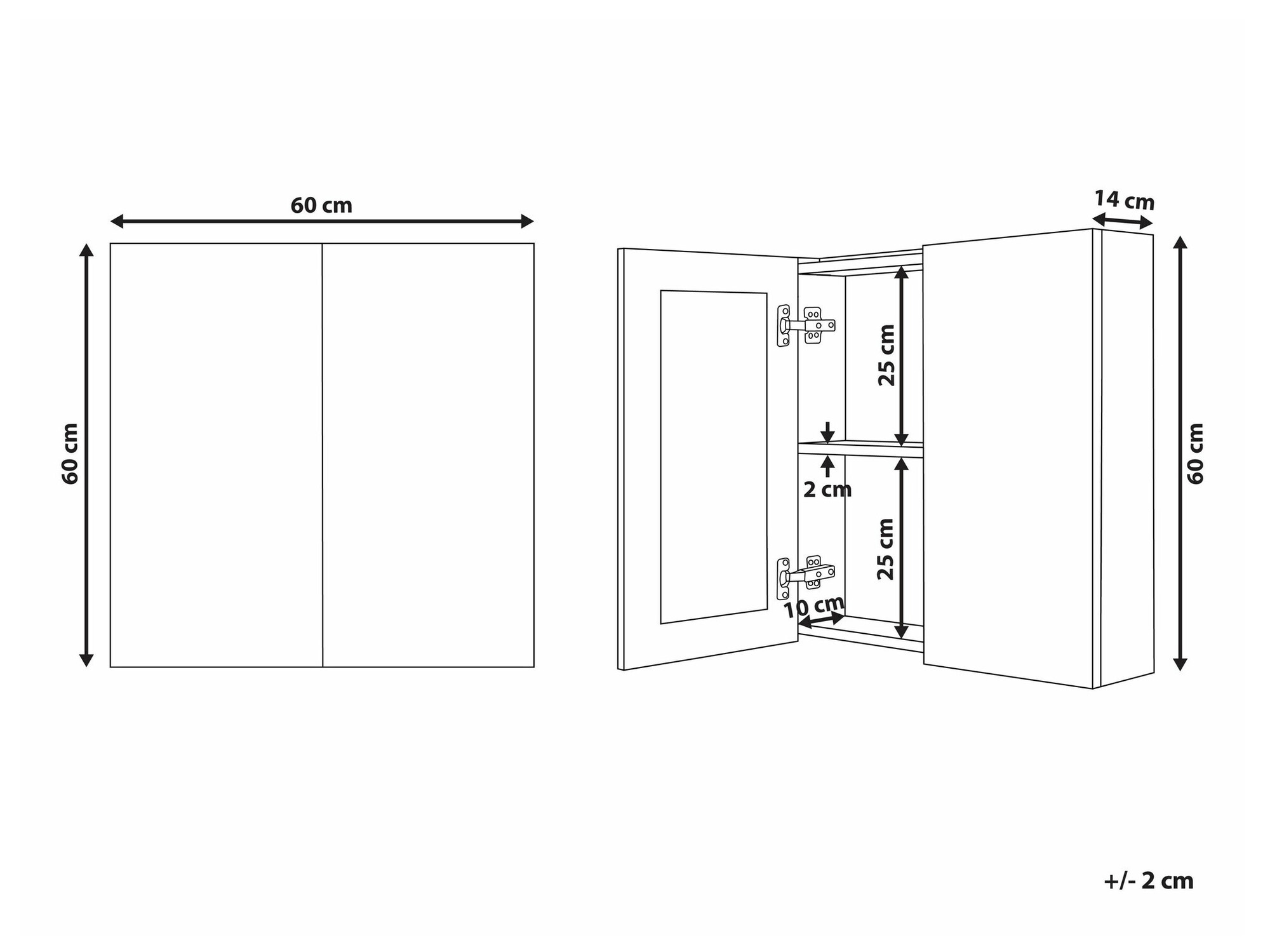 Vannas istabas skapis ar spoguli Berwyn 2349 (Balts)