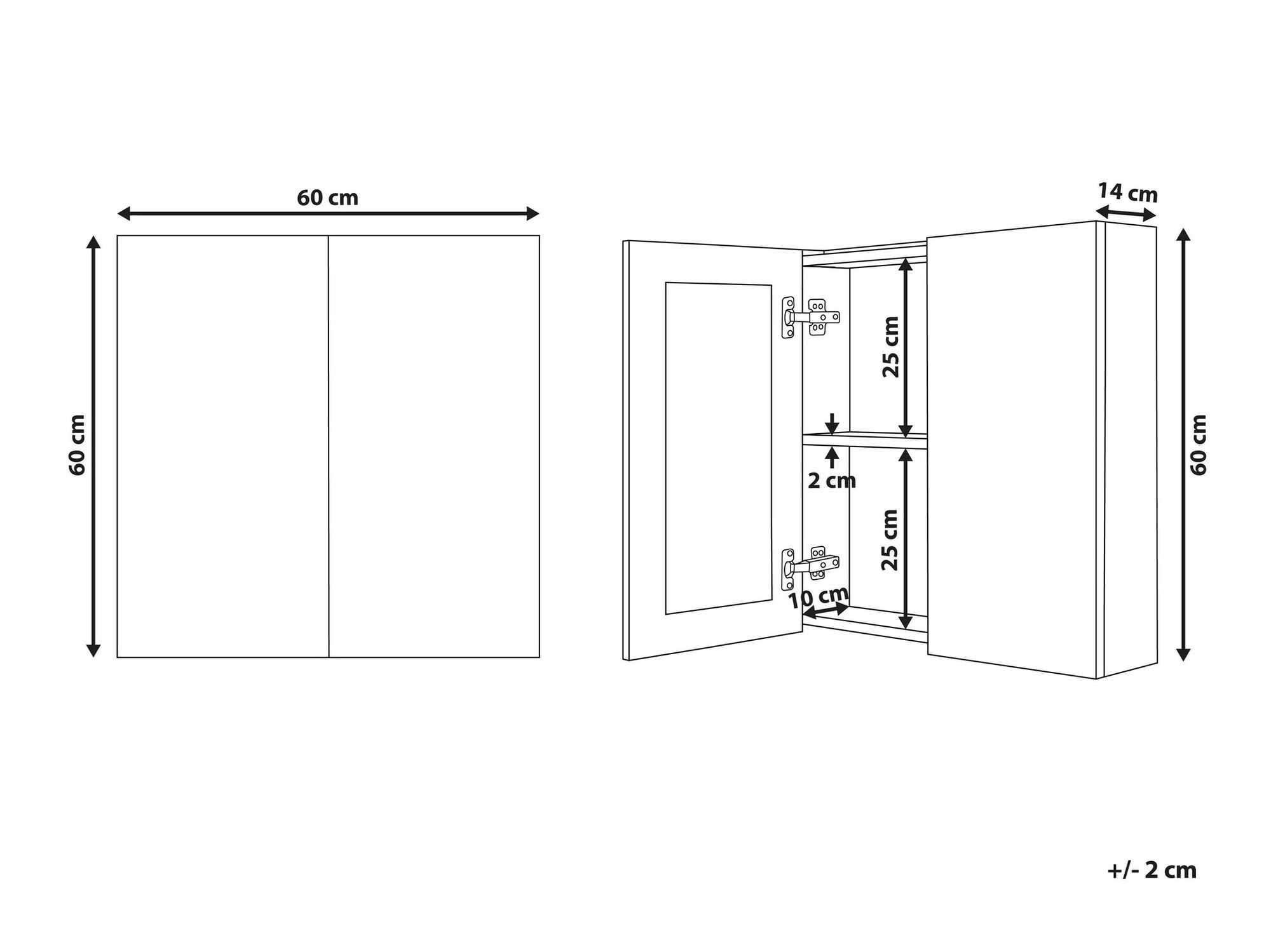 Vannas istabas skapis ar spoguli Berwyn 2349 (Melns)