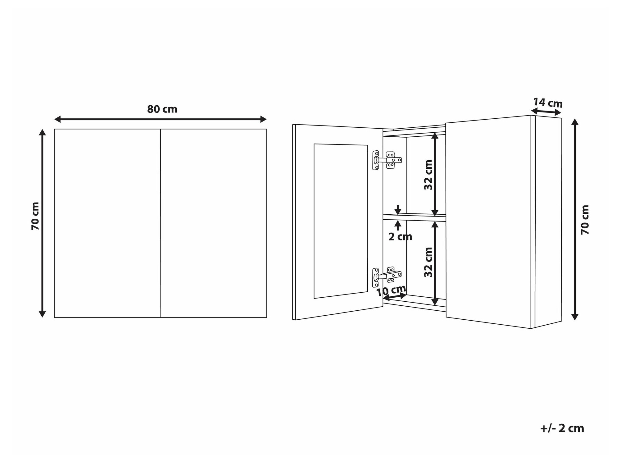 Vannas istabas skapis ar spoguli Berwyn 2350 (Balts)