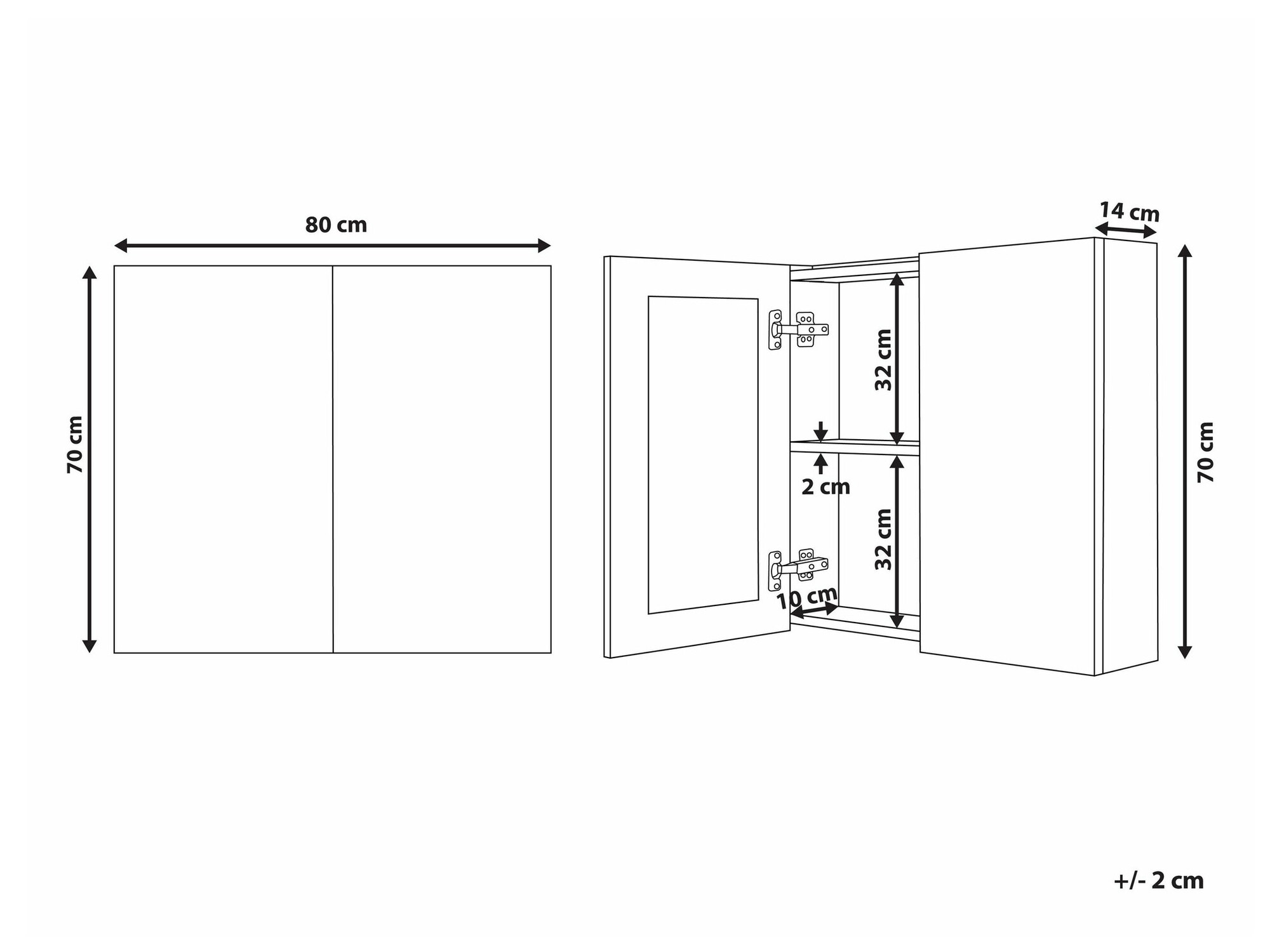 Vannas istabas skapis ar spoguli Berwyn 2350 (Melns)