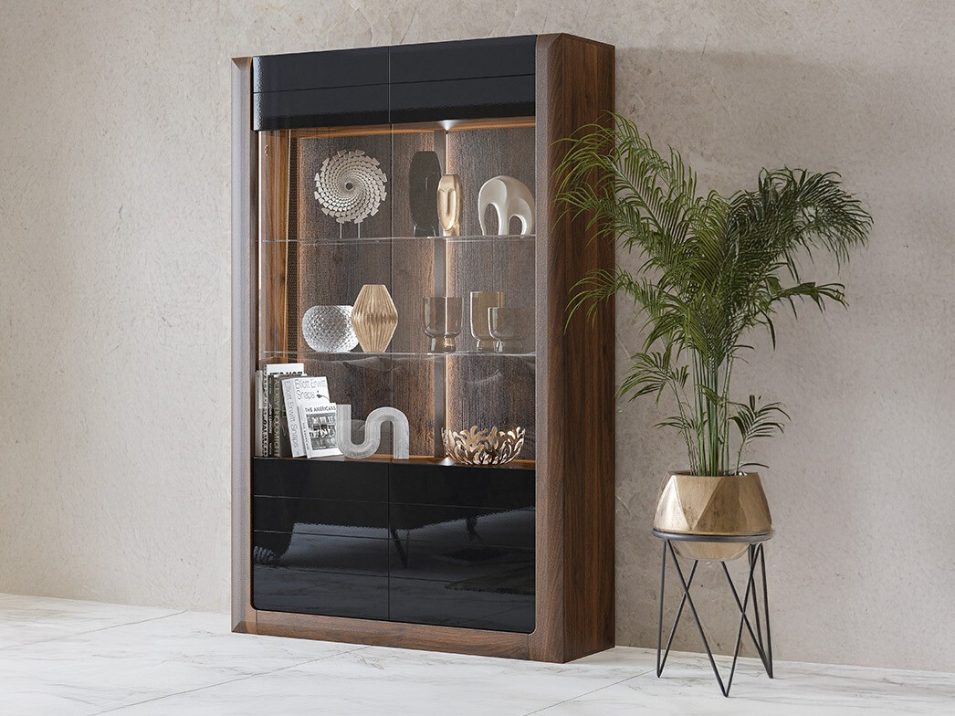 Plaukts Sovera 102 (Rieksts + Glancēts melns)