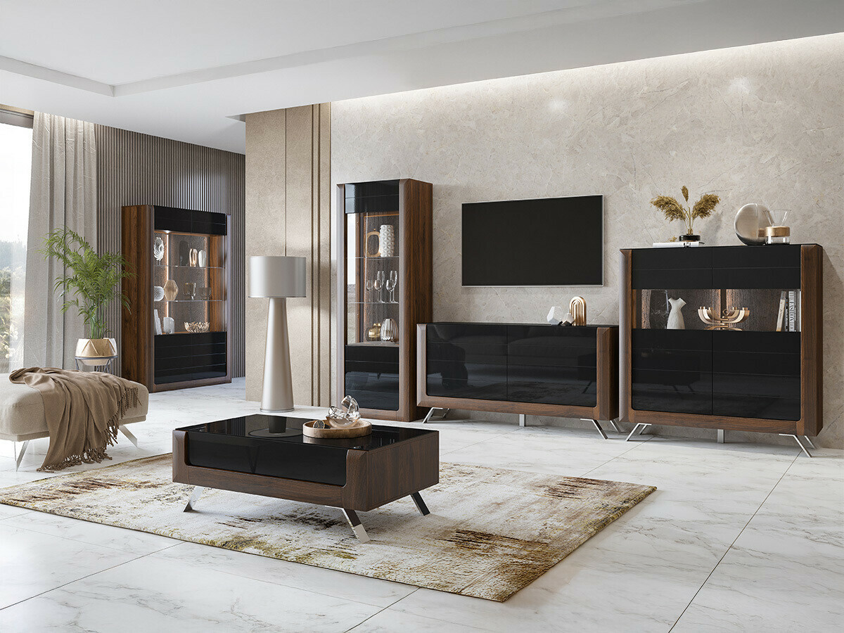 Plaukts Sovera 102 (Rieksts + Glancēts melns)