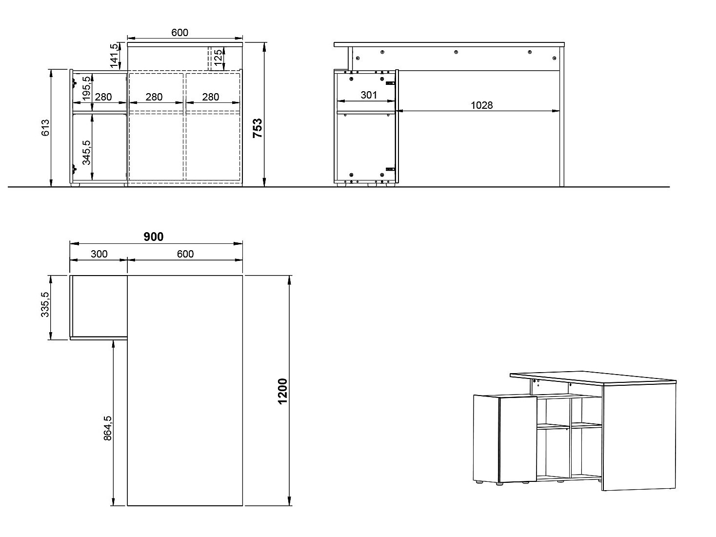 Комплект для домашнего офиса Evarsoa 105 (Кашемир + Navarra дуб)