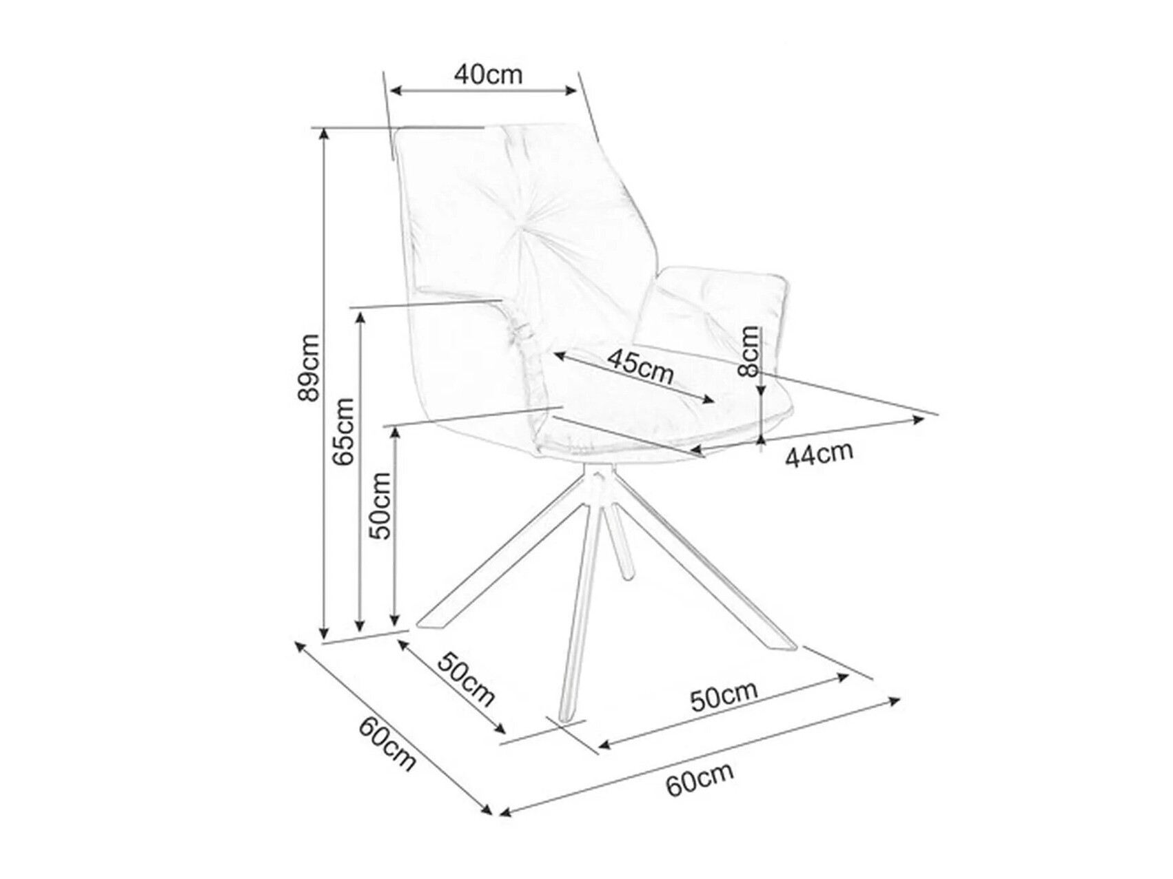 Krēsls Detroit 653 (Melns)