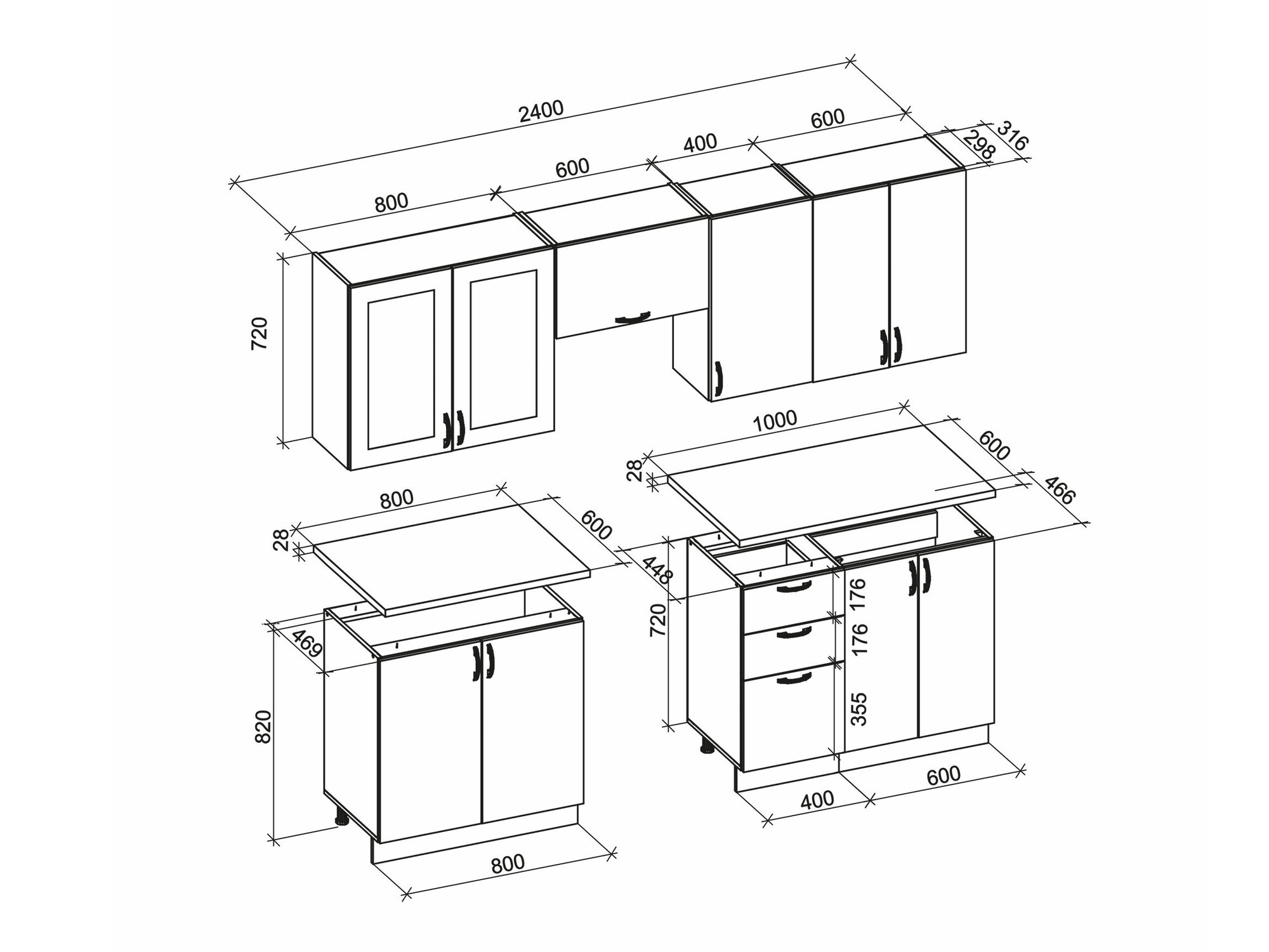Кухонный гарнитур Houston 1877 (Белый)