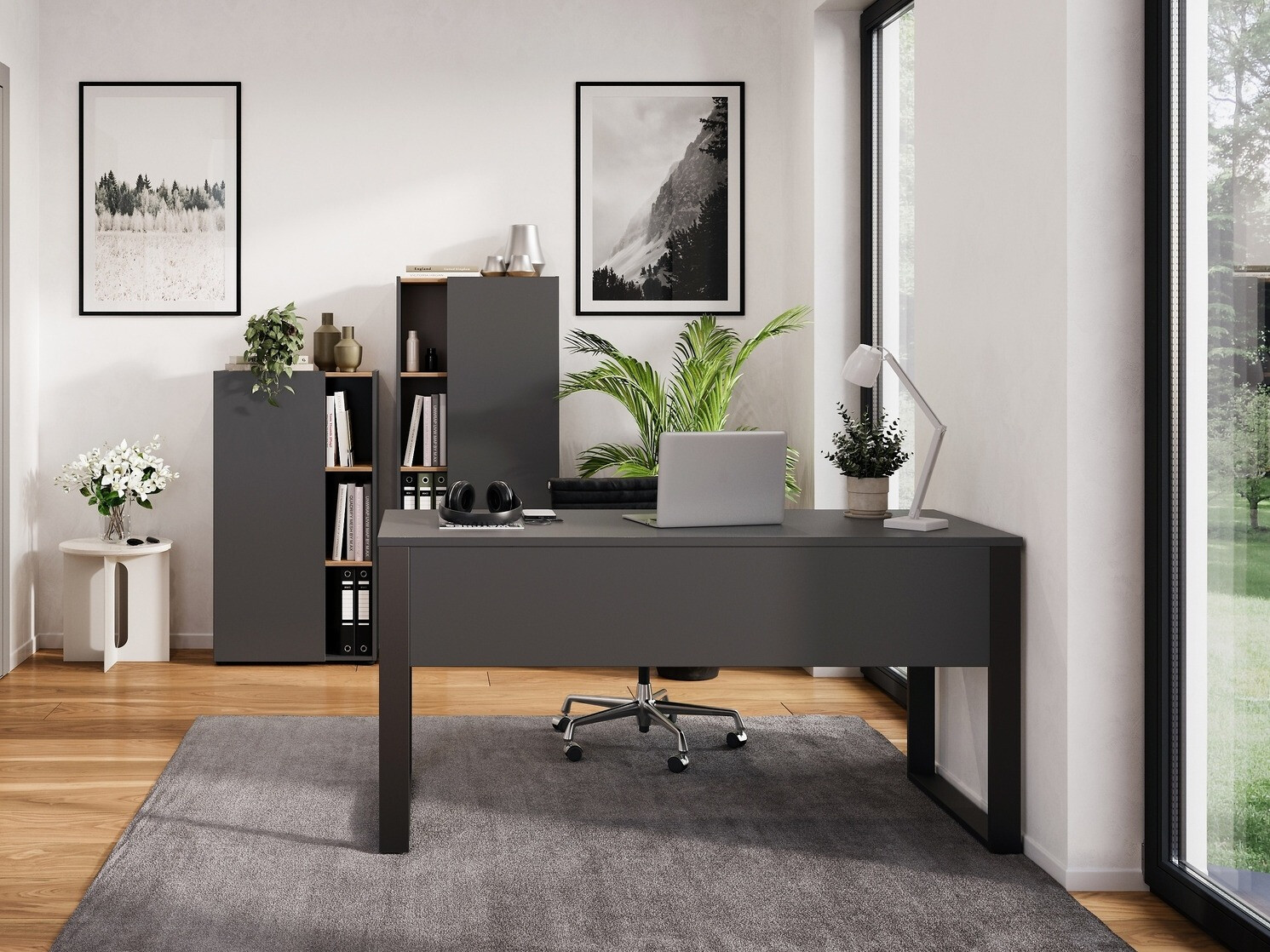 Mājas biroja komplekts Evarsoa 106 (Grafīts + Navarra ozols)