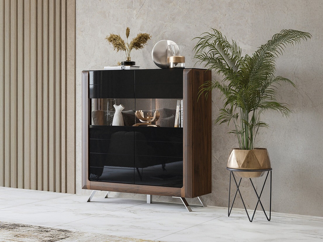 Plaukts Sovera 106 (Rieksts + Glancēts melns)