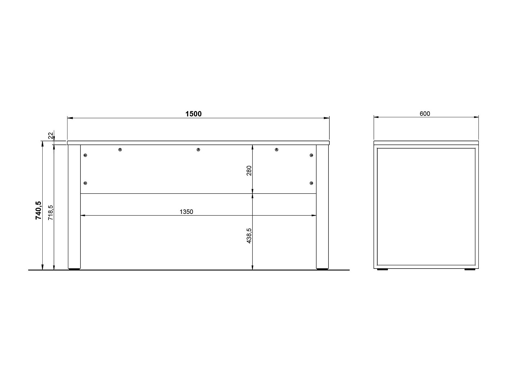 Rakstāmgalds Evarsoa 100 (Navarra ozols + Melns)