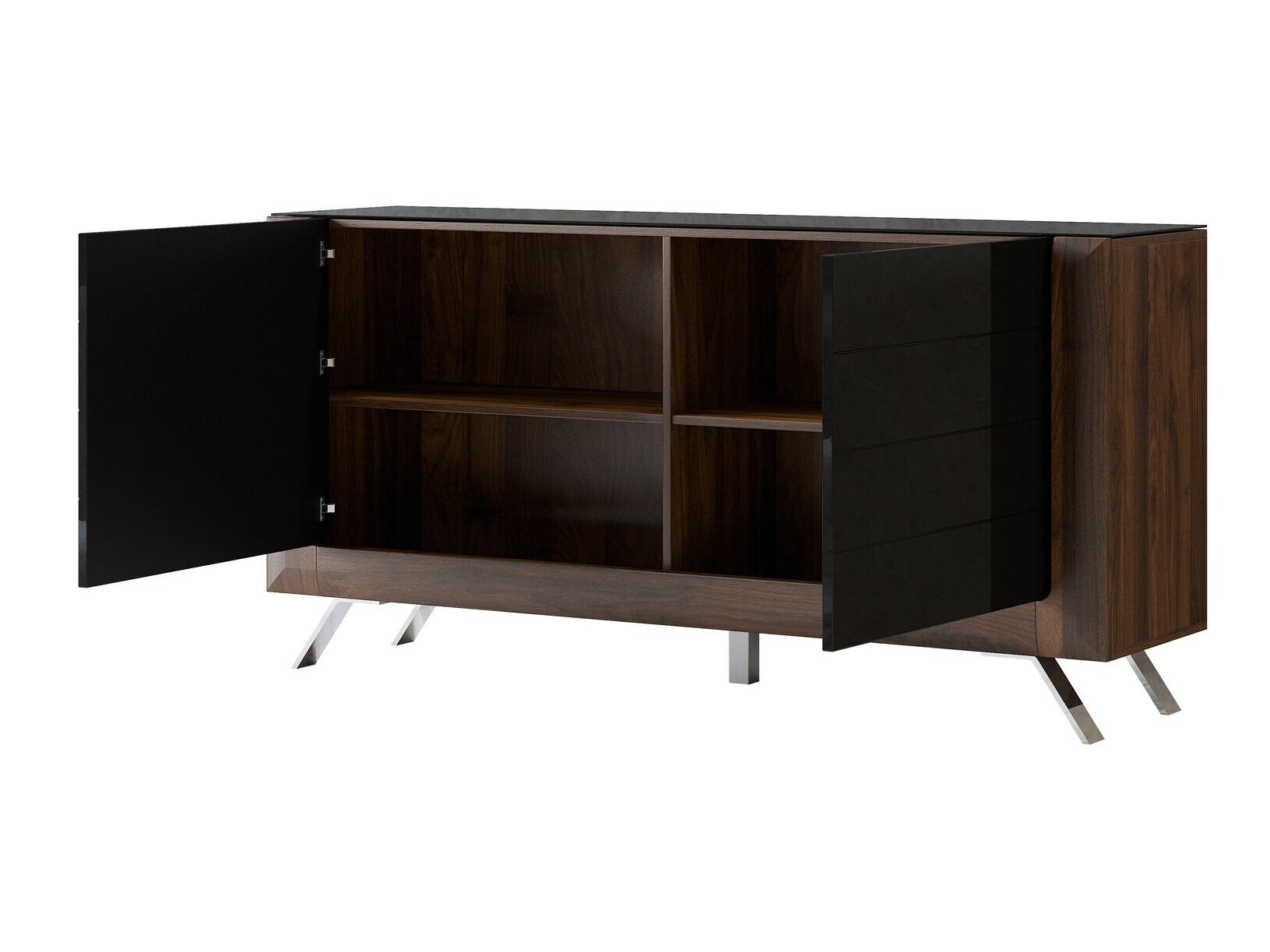 Шкафчик Sovera 107 (Орех + Глянцевый черный)