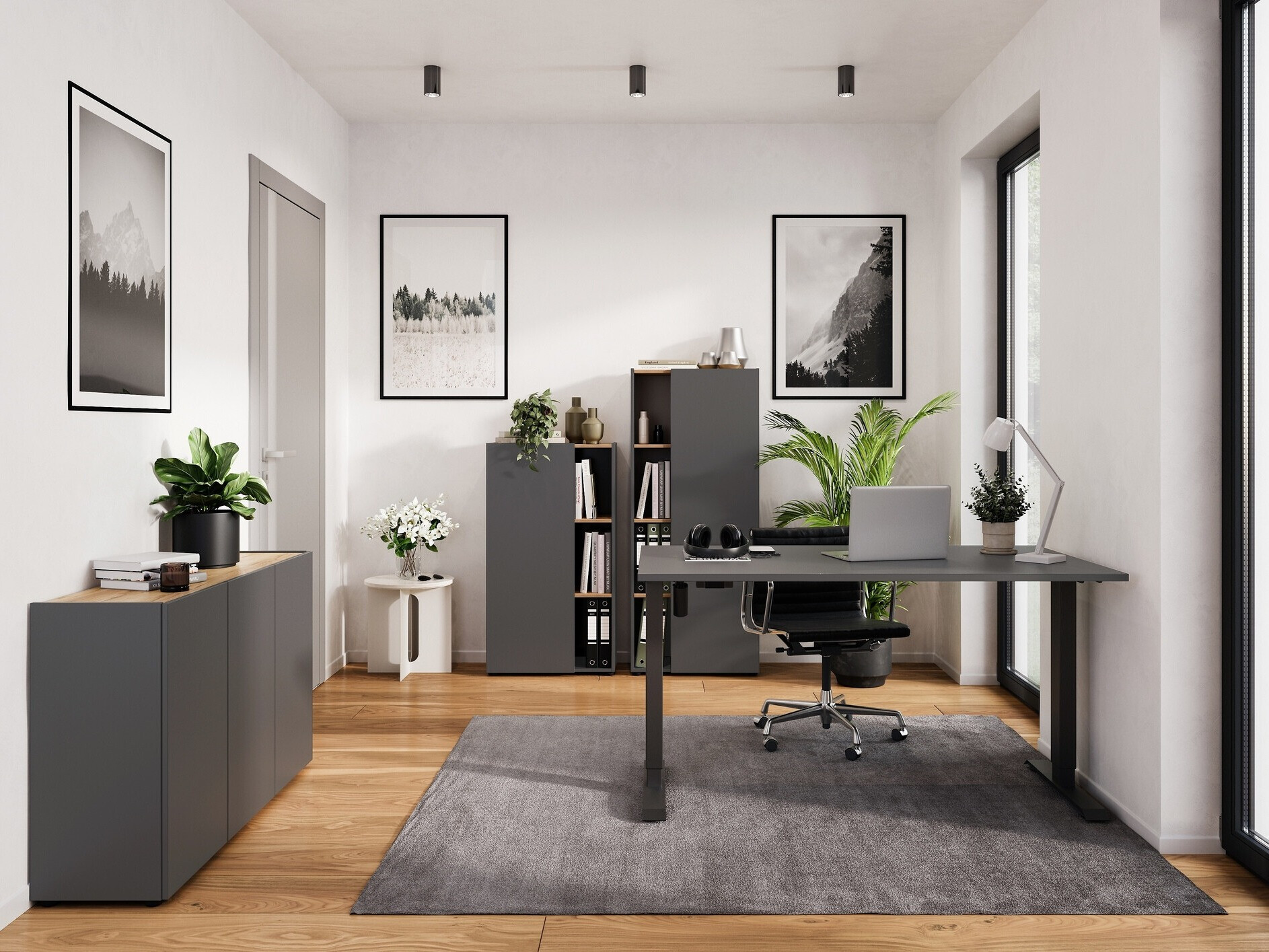 Skapis Evarsoa 102 (Grafīts + Navarra ozols)