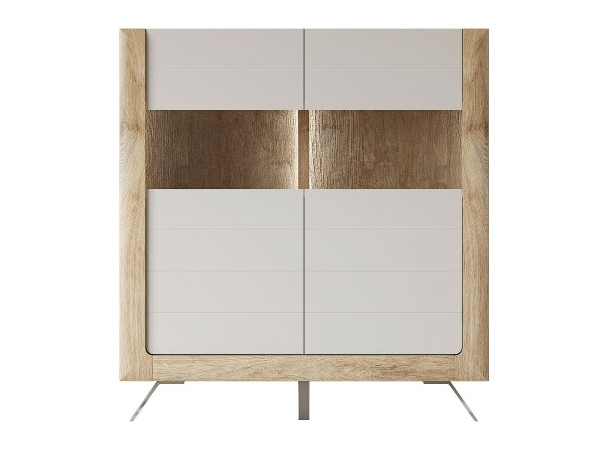 Стеллаж Sovera 106 (Золотистый дуб + Светло-серый)