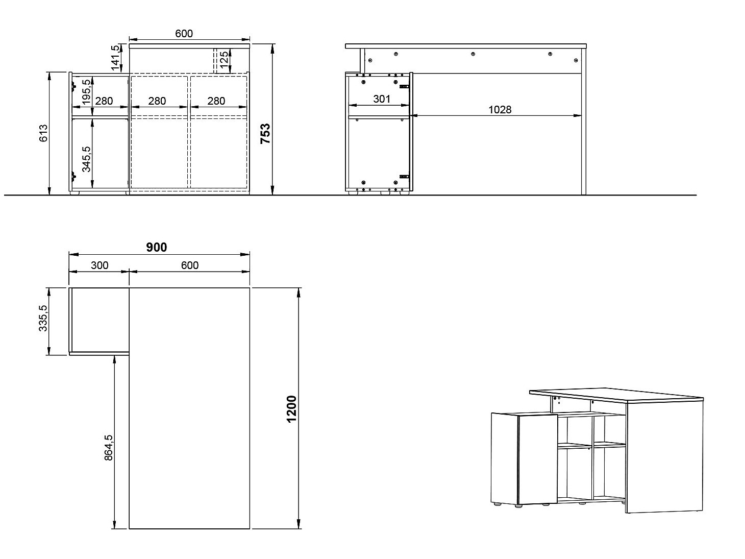 Stūra rakstāmgalds Evarsoa 101 (Kašmirs + Navarra ozols)