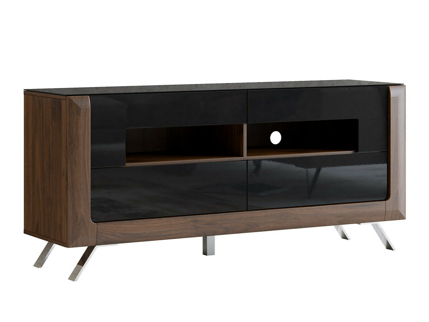 TV galds Sovera 105 (Rieksts + Glancēts melns)