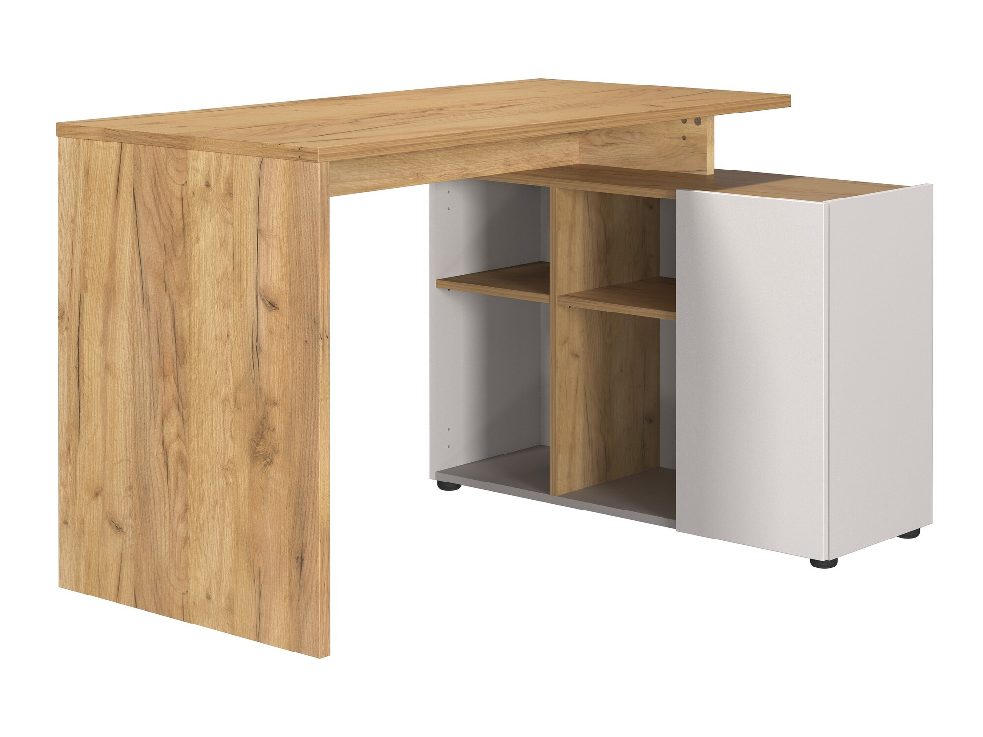 Угловой письменный стол Evarsoa 101 (Кашемир + Navarra дуб)