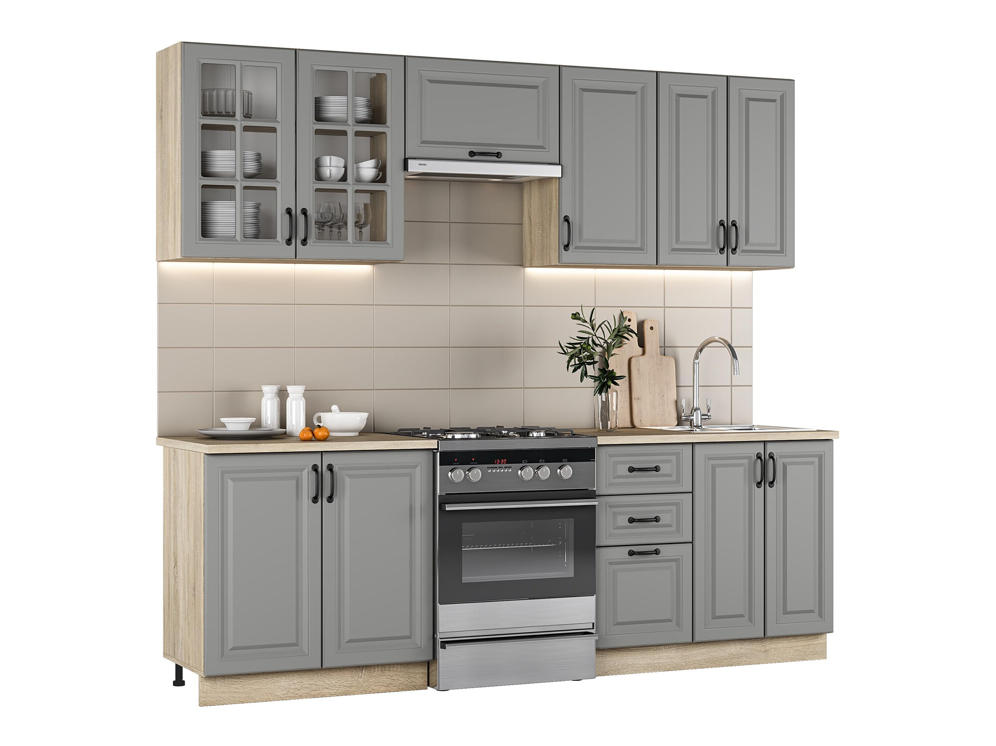 Virtuves komplekts Houston 1877 (Pelēks)