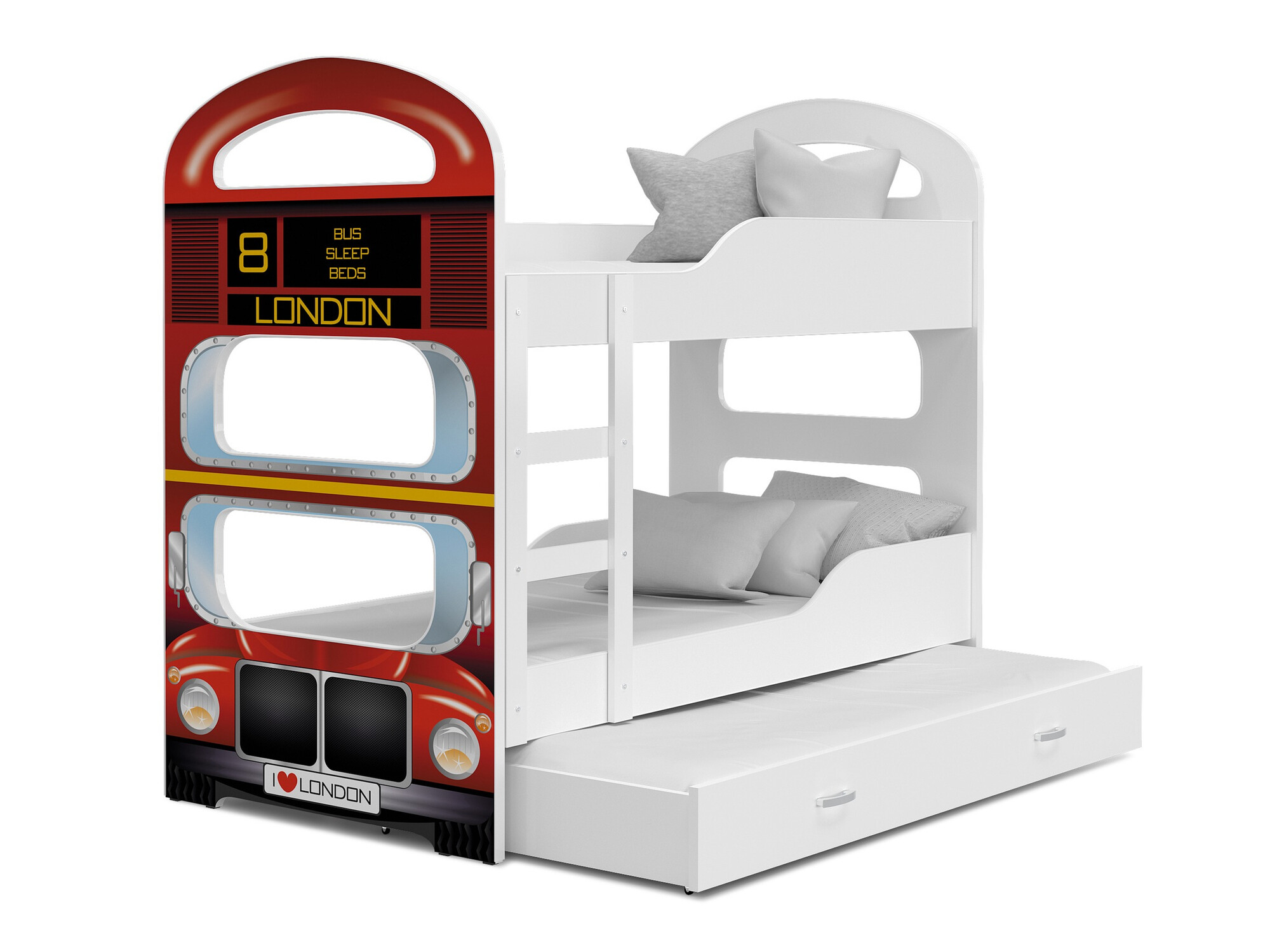 Divstāvu gulta Aurora 116 (Balts + Sarkans)