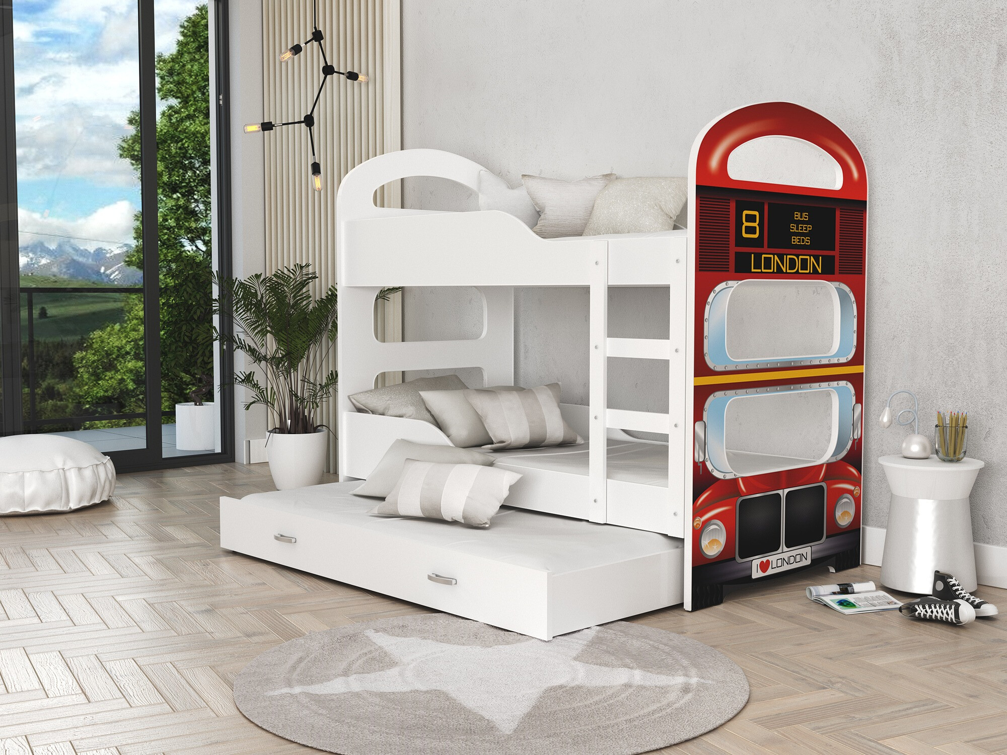 Divstāvu gulta Aurora 116 (Balts + Sarkans)