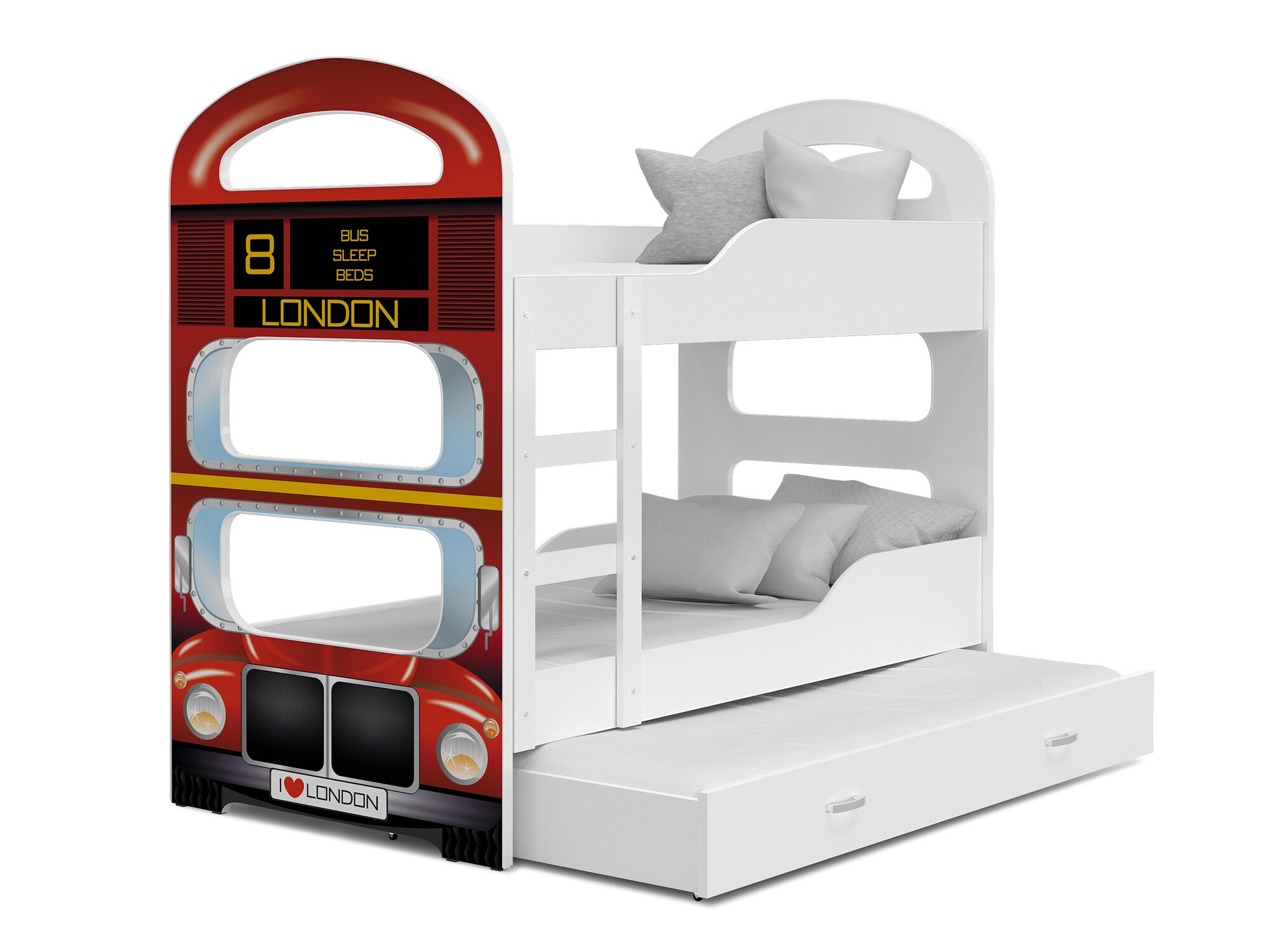 Divstāvu gulta Aurora 116 (Balts + Sarkans)