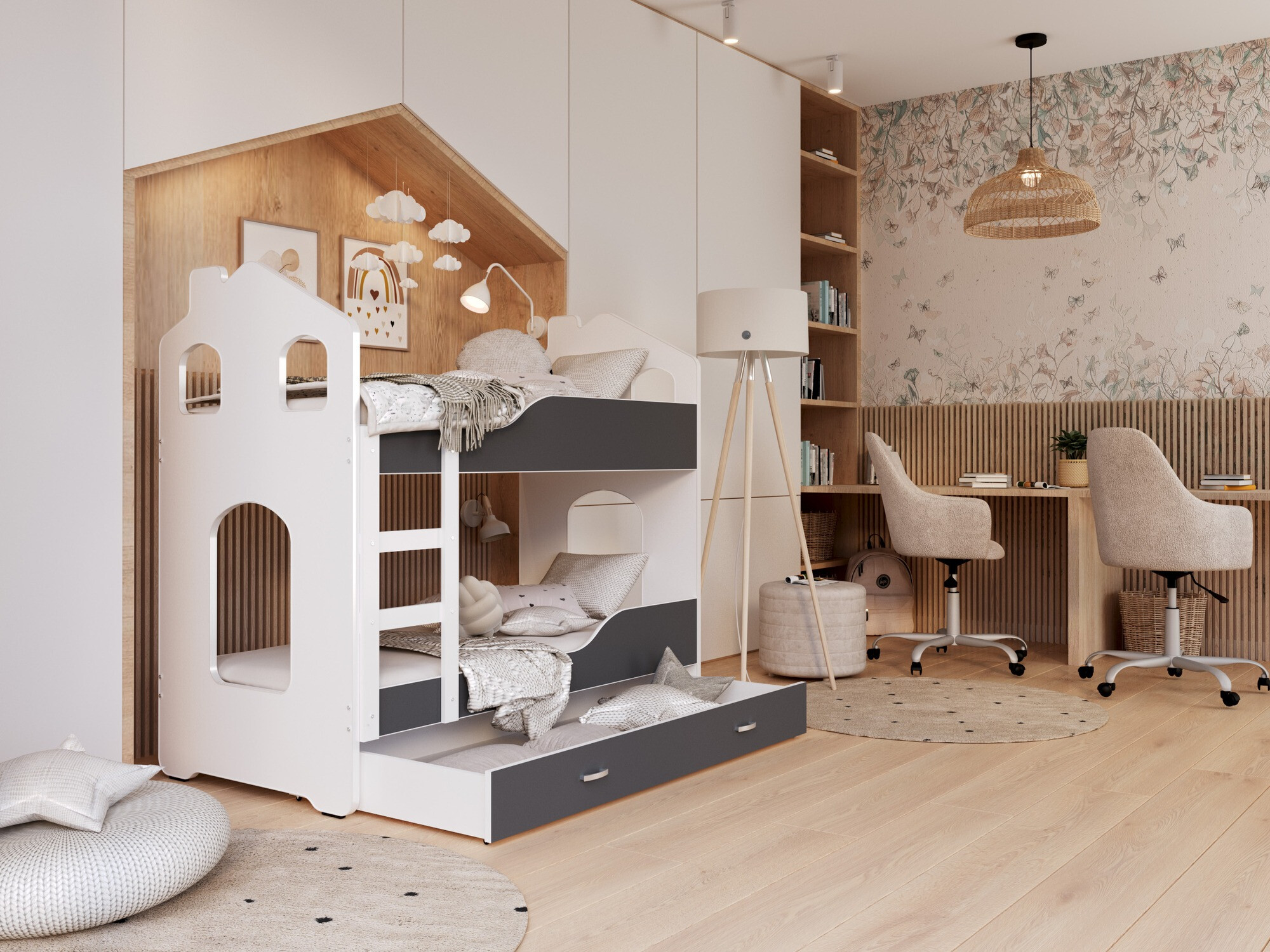 Двухъярусная кровать Aurora 115 (Серый)