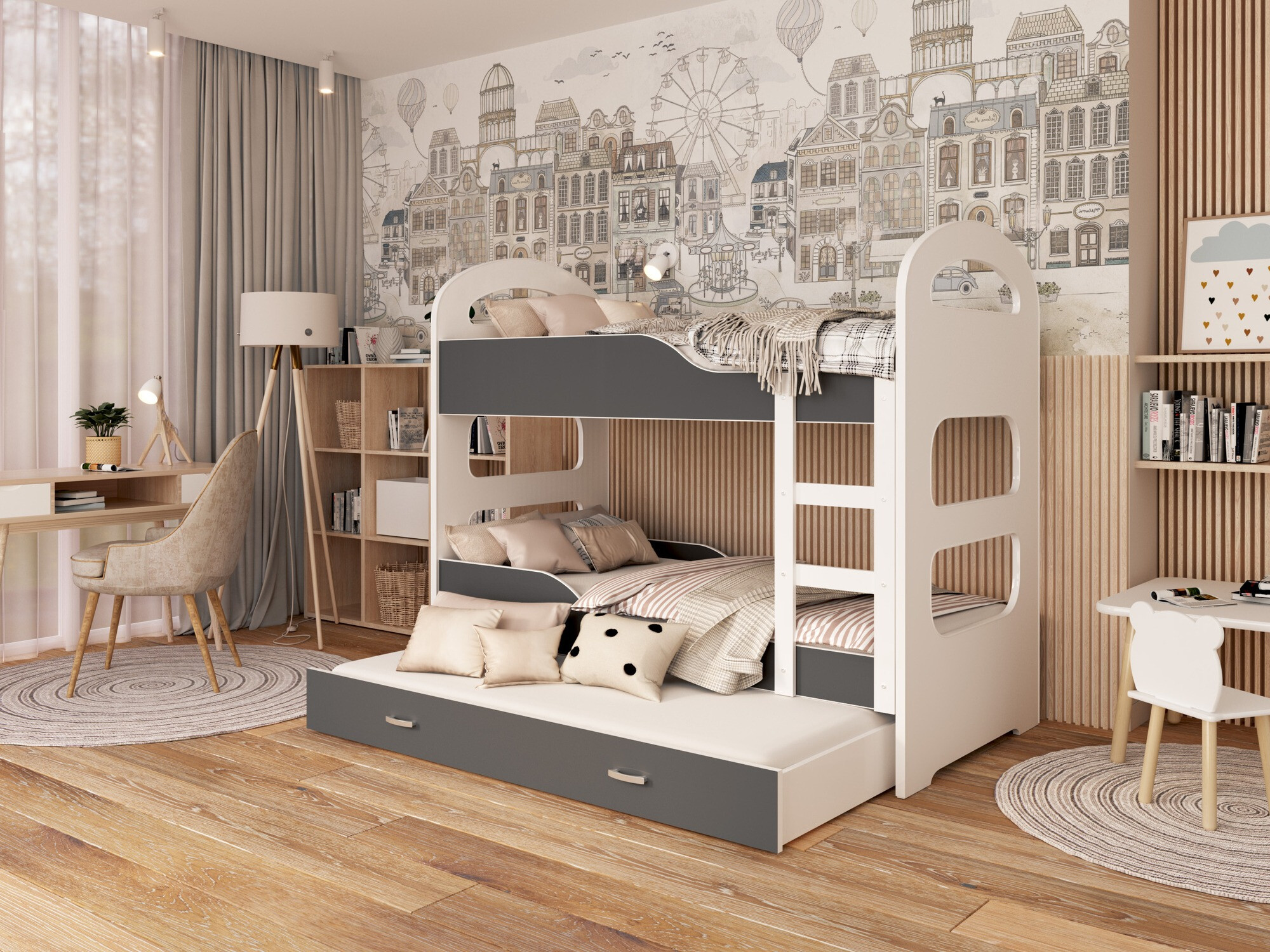 Двухъярусная кровать Aurora 115 (Серый)