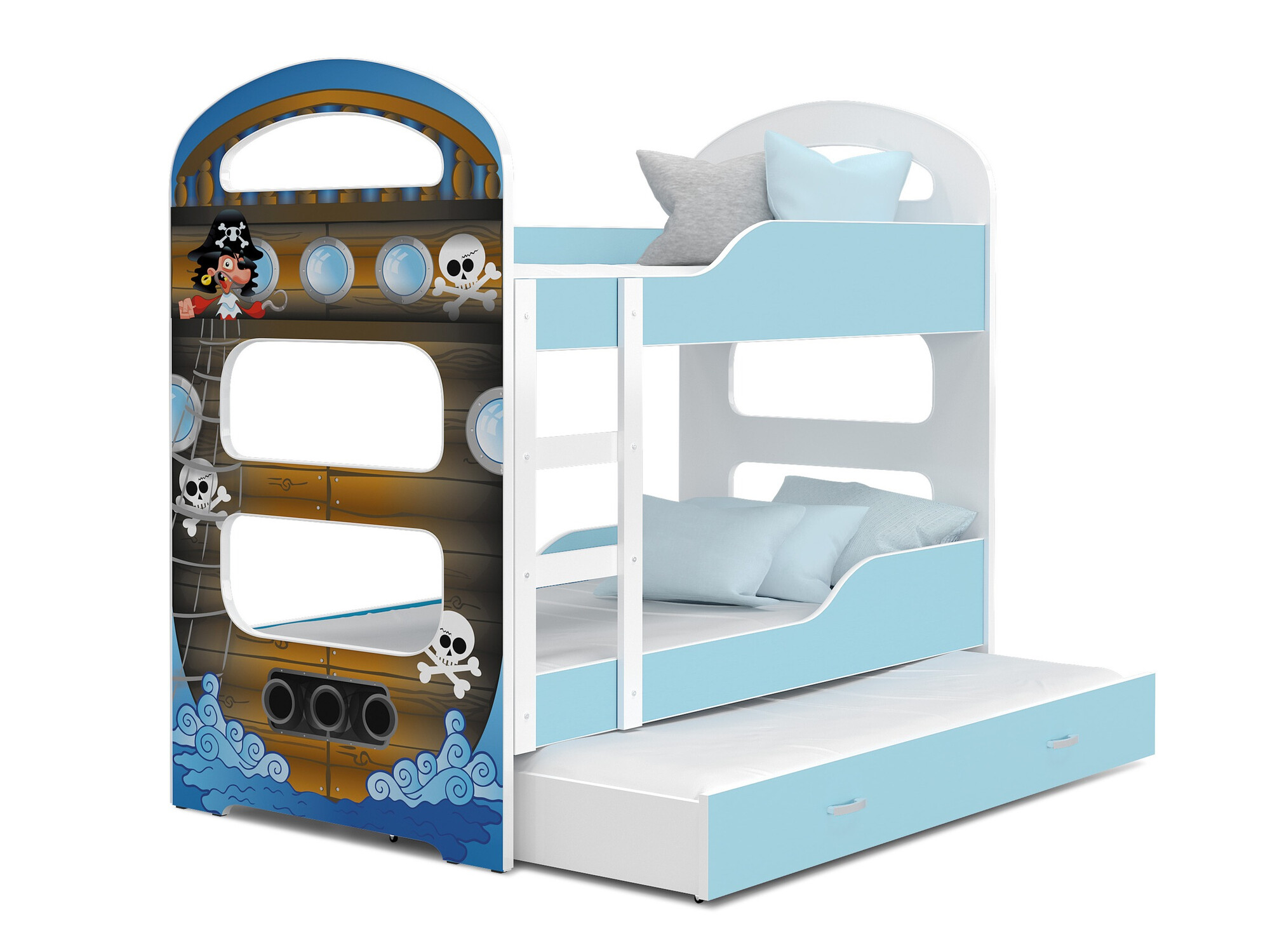 Двухъярусная кровать Aurora 116 (Белый + Синий)