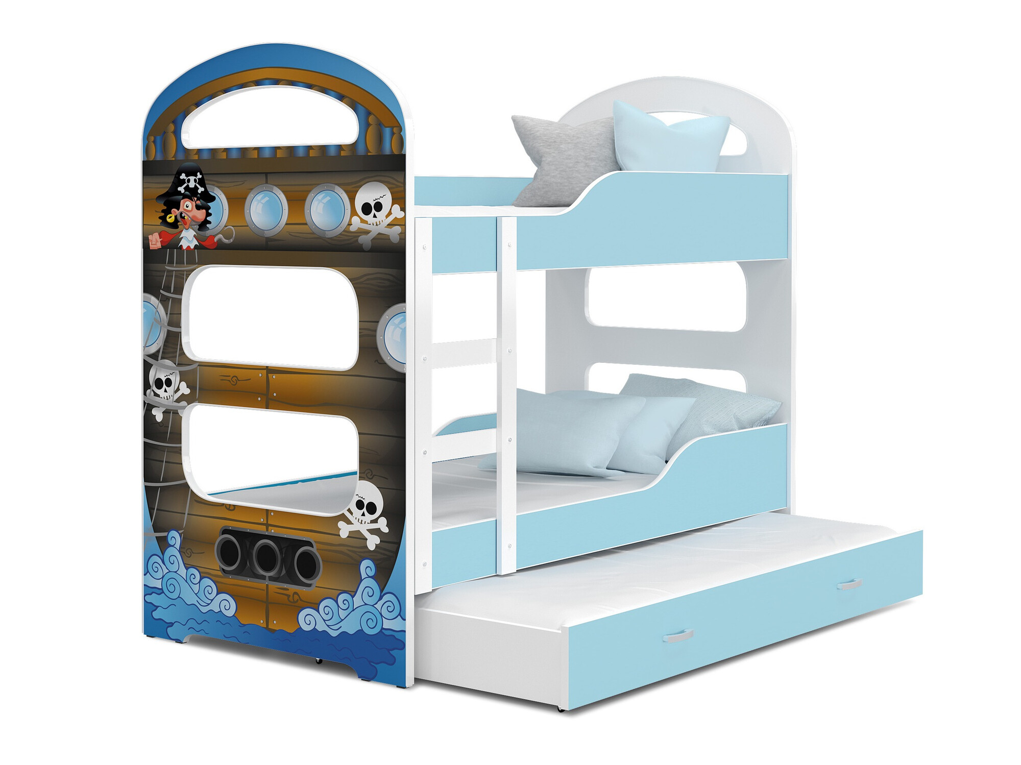 Двухъярусная кровать Aurora 116 (Белый + Синий)