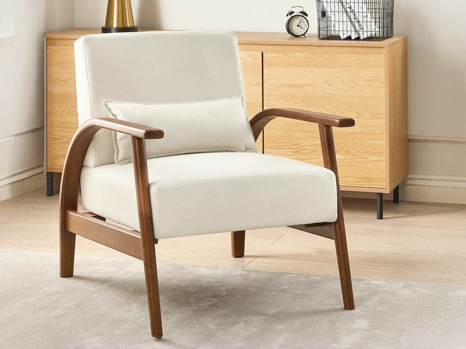 Кресло Berwyn 2296 (Белый + Темное дерево)