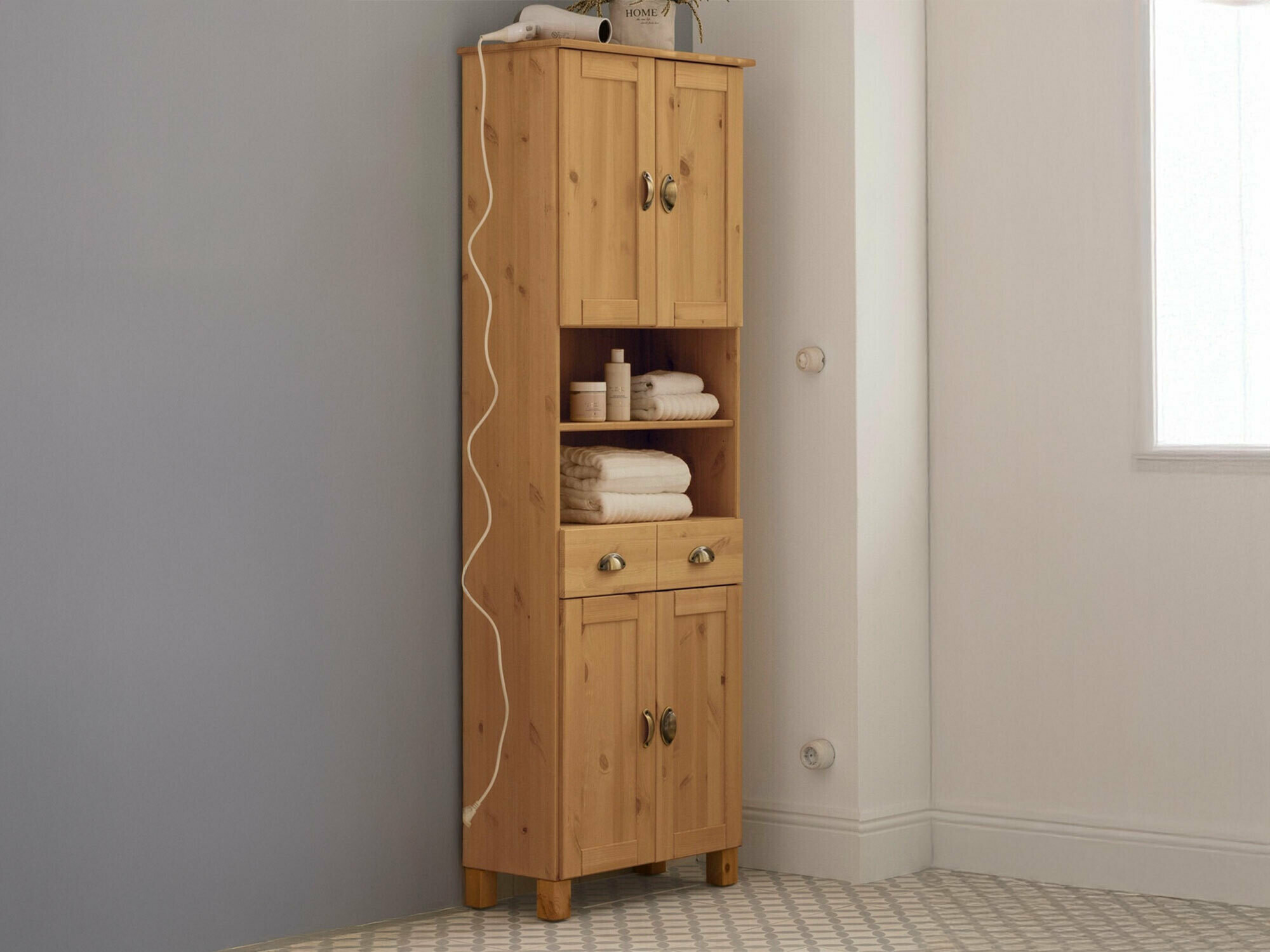 Stāvošs vannas skapītis Serelbu 106 (Gaiši brūns)