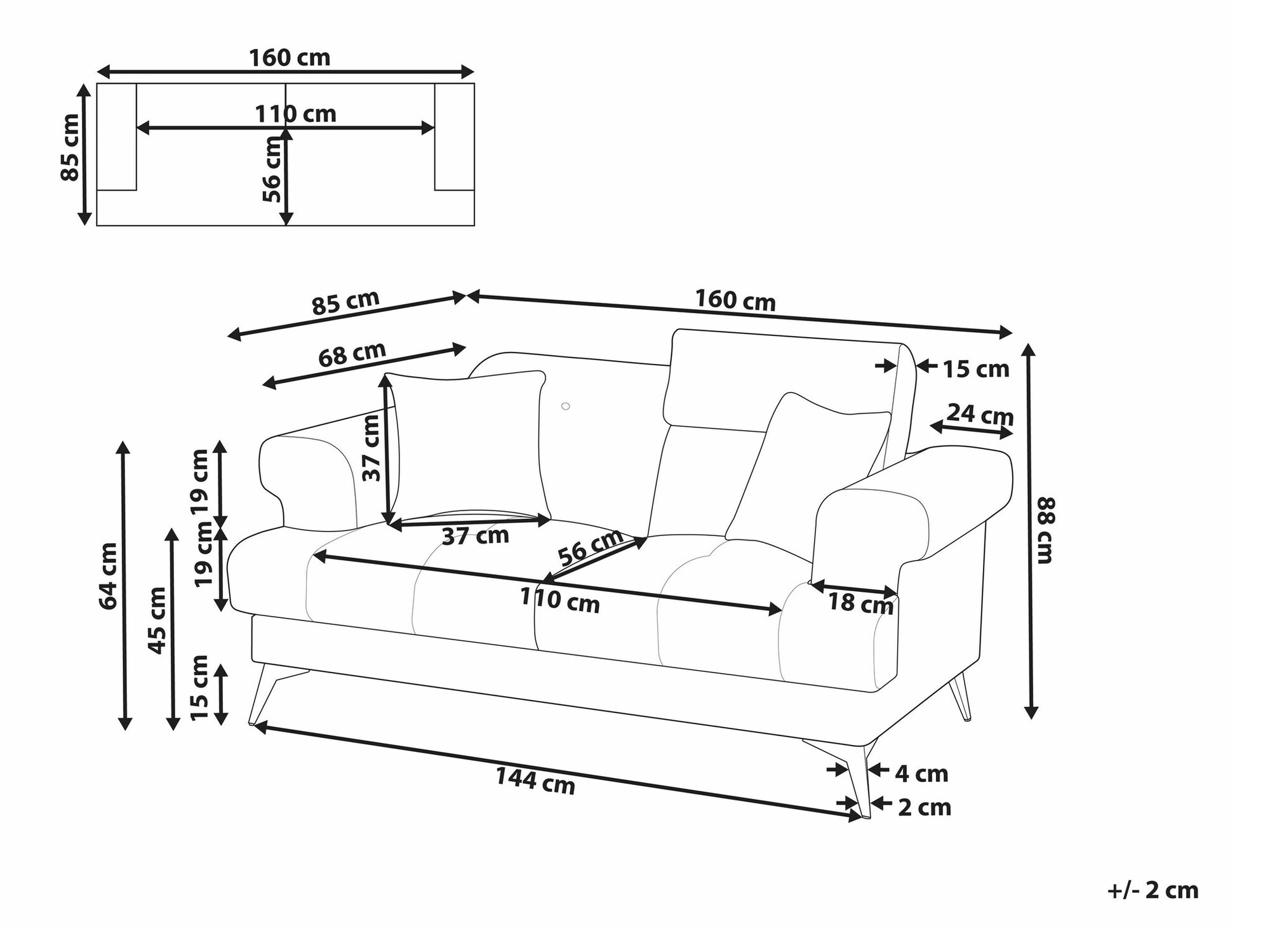 Dīvāns Berwyn 2371 (Taupe)