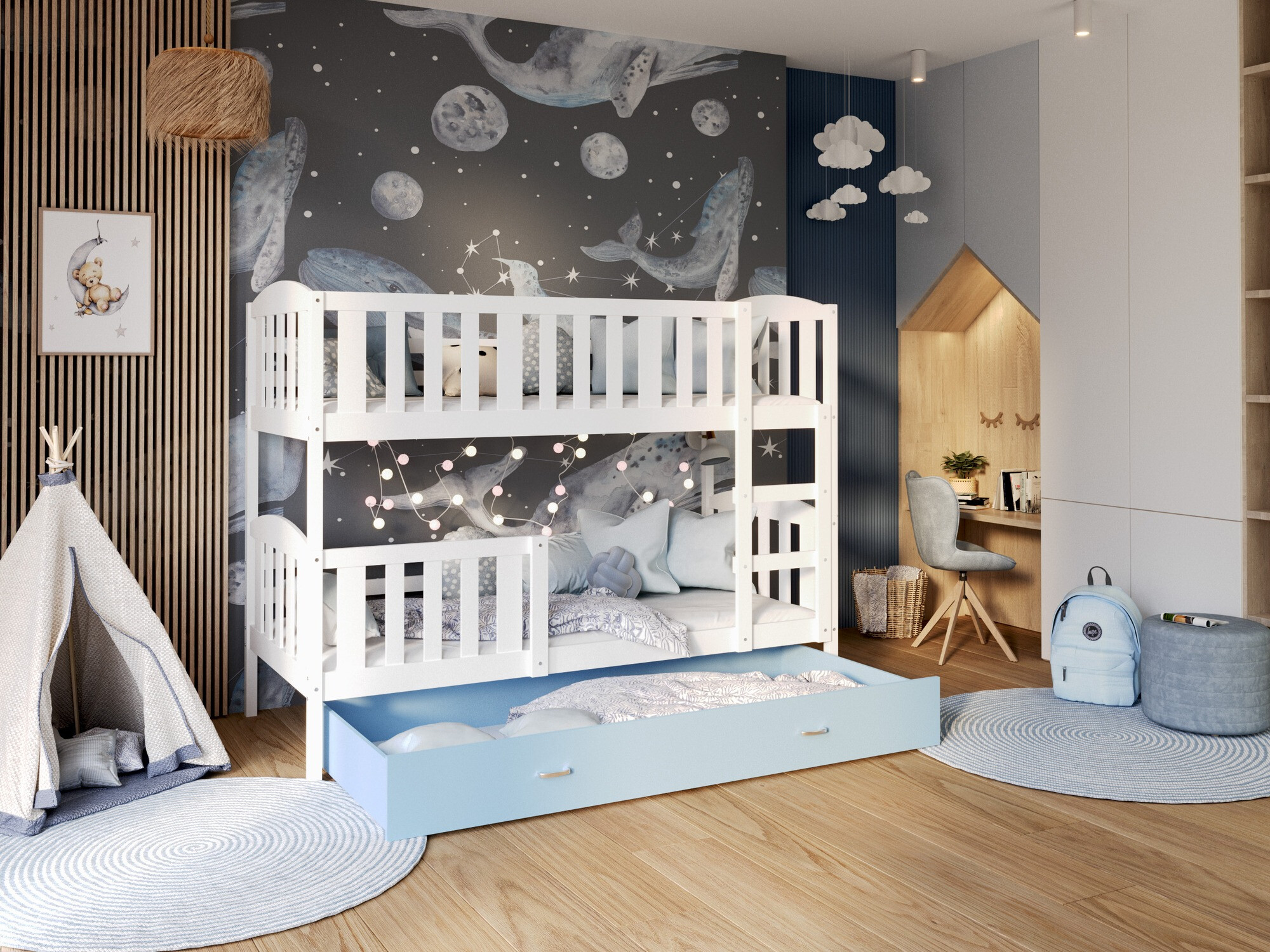 Divstāvu gulta Aurora 104 (Balts)