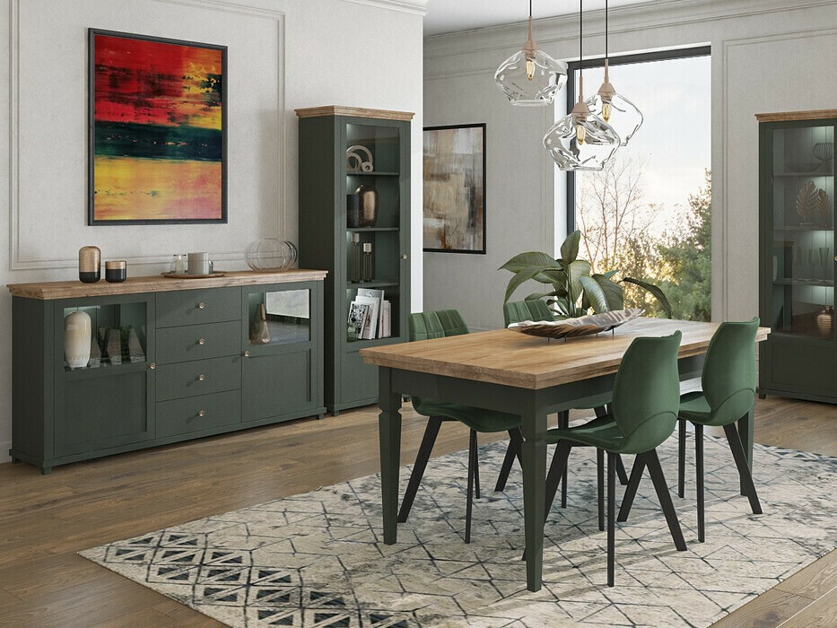 Стеллаж Tolnue 101 (Темно-зеленый + Дуб лефкас)