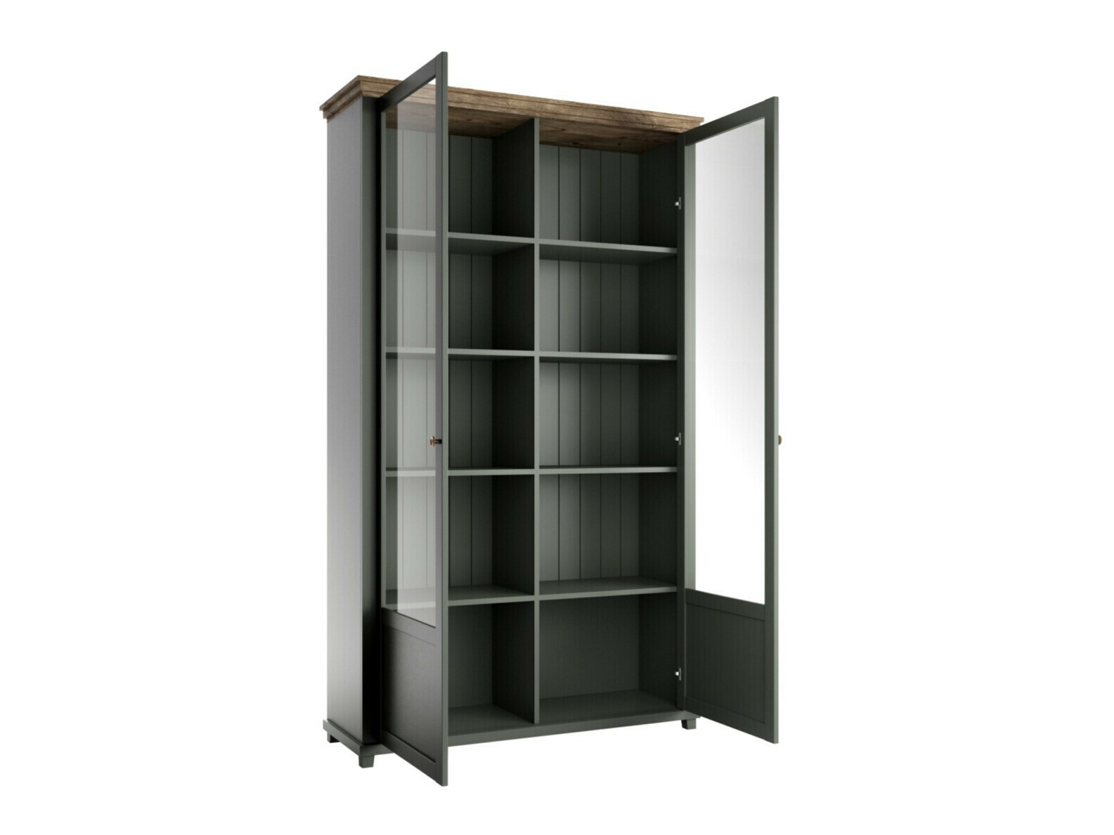 Стеллаж Tolnue 102 (Темно-зеленый + Дуб лефкас)