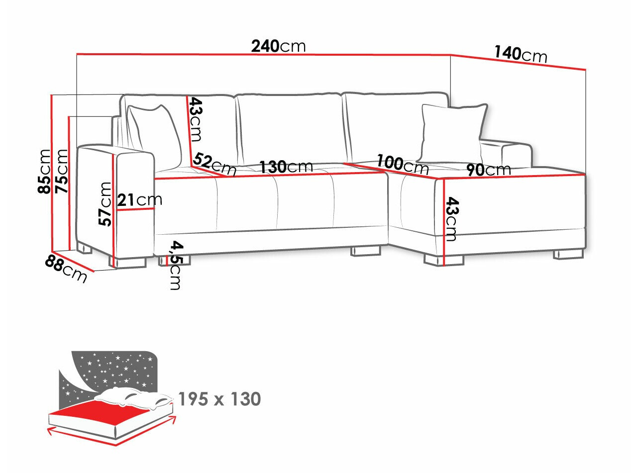 Stūra dīvāns Columbus 103