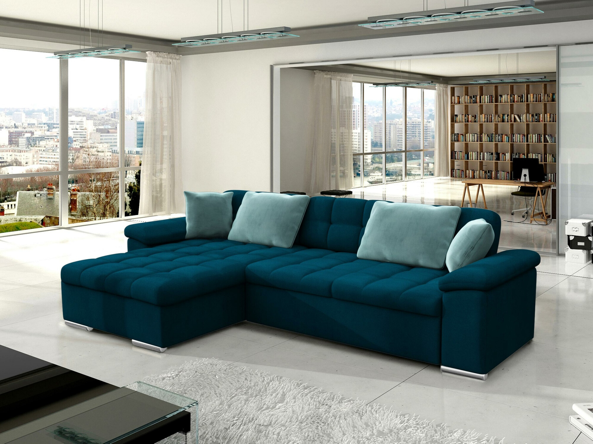 Stūra dīvāns Comfivo Mica II (Venus Velvet 2911 + Prestige 2771)