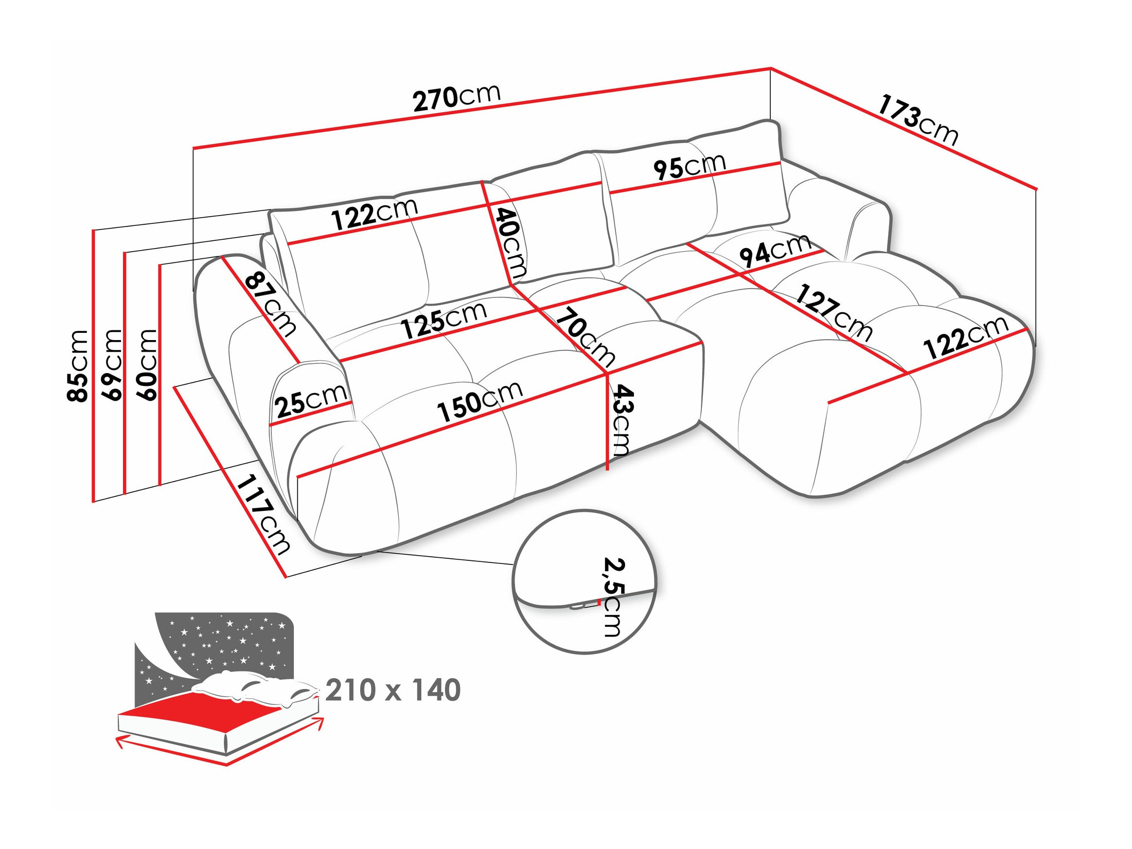 Stūra dīvāns TrendyNest 109 (Now Or Never 03)