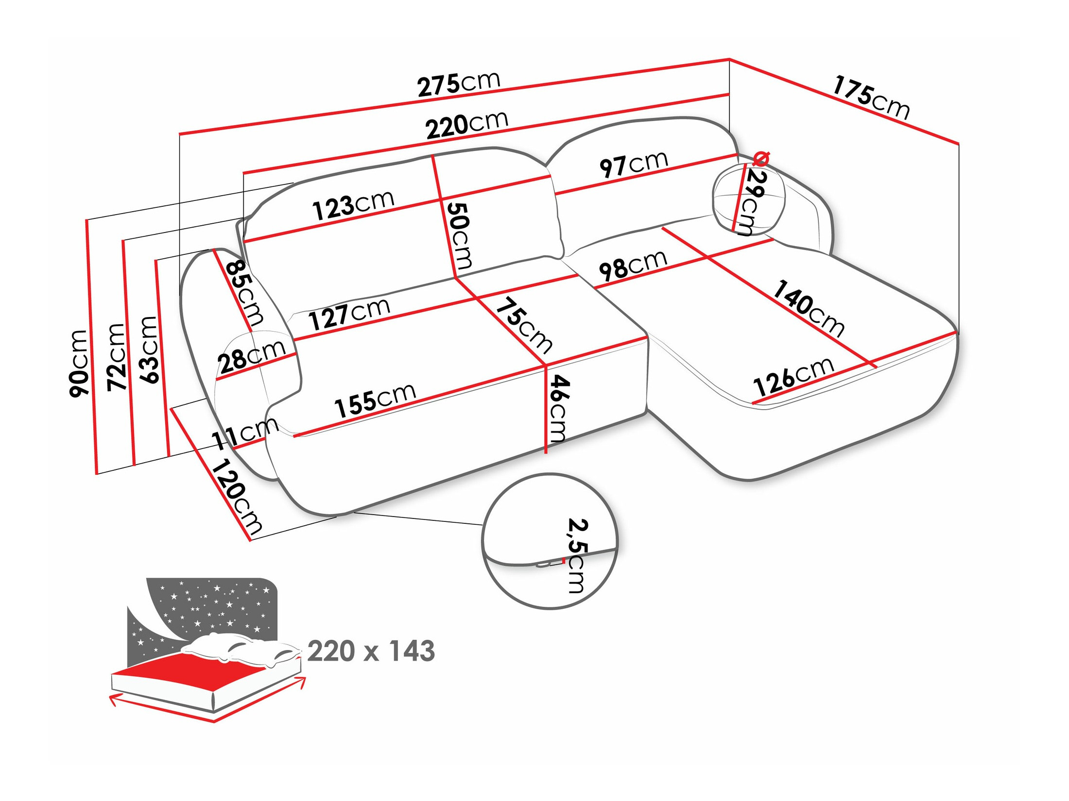 Stūra dīvāns TrendyNest 110 (Now Or Never 92)