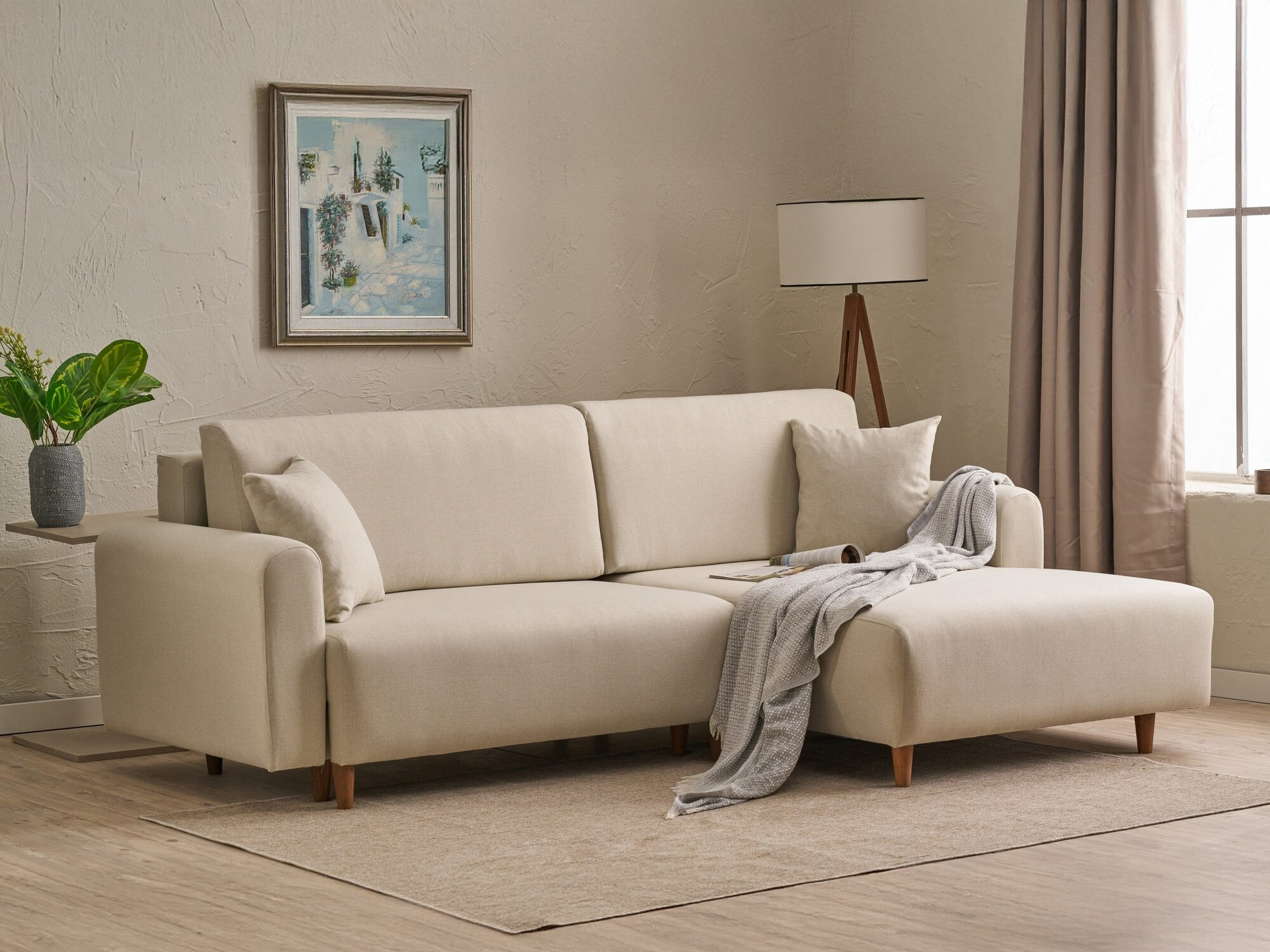 Stūra dīvāns Altadena 592 (Krēms)